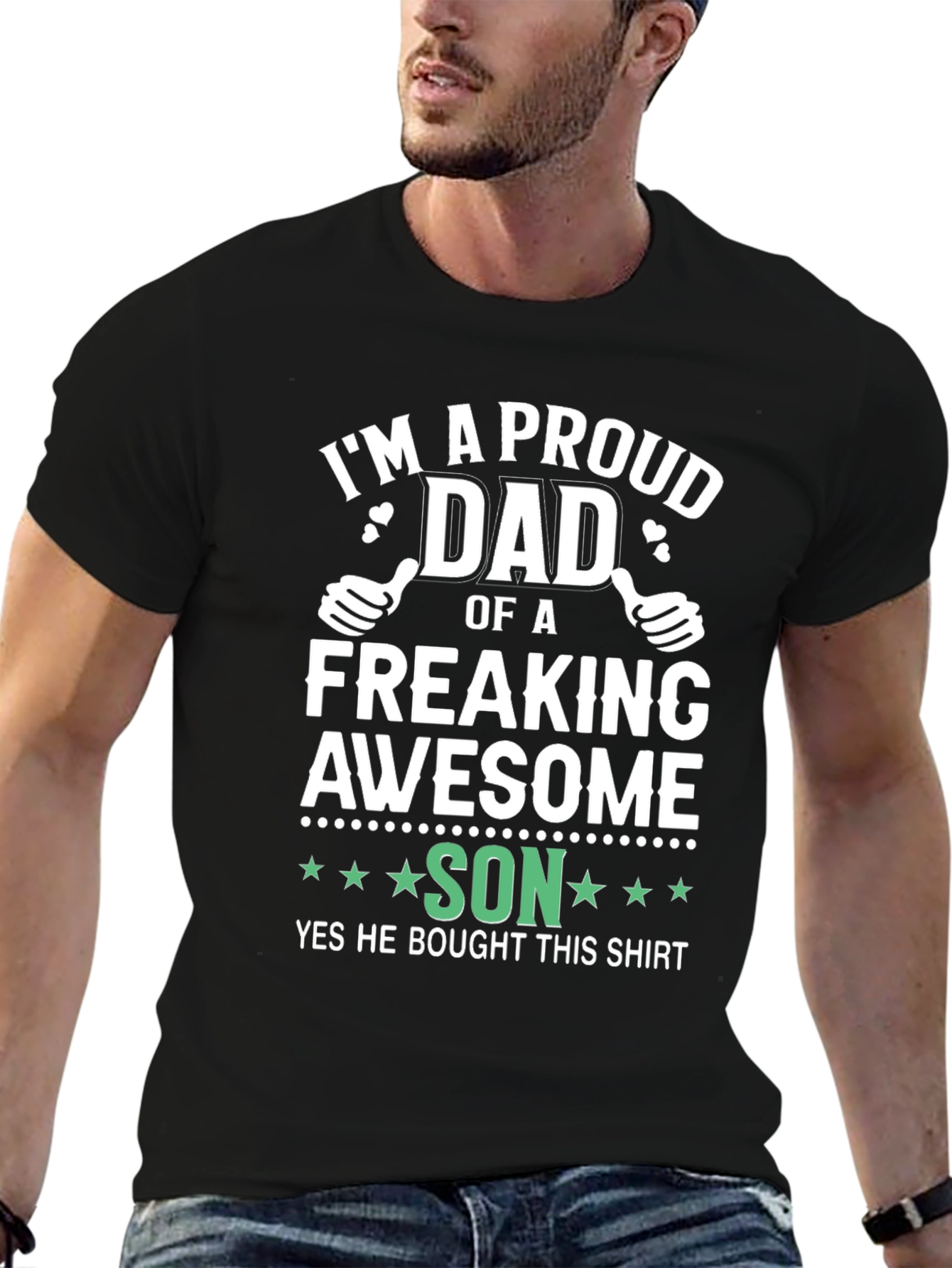 Proud Dad Awesome Son Novelty Graphic Tee