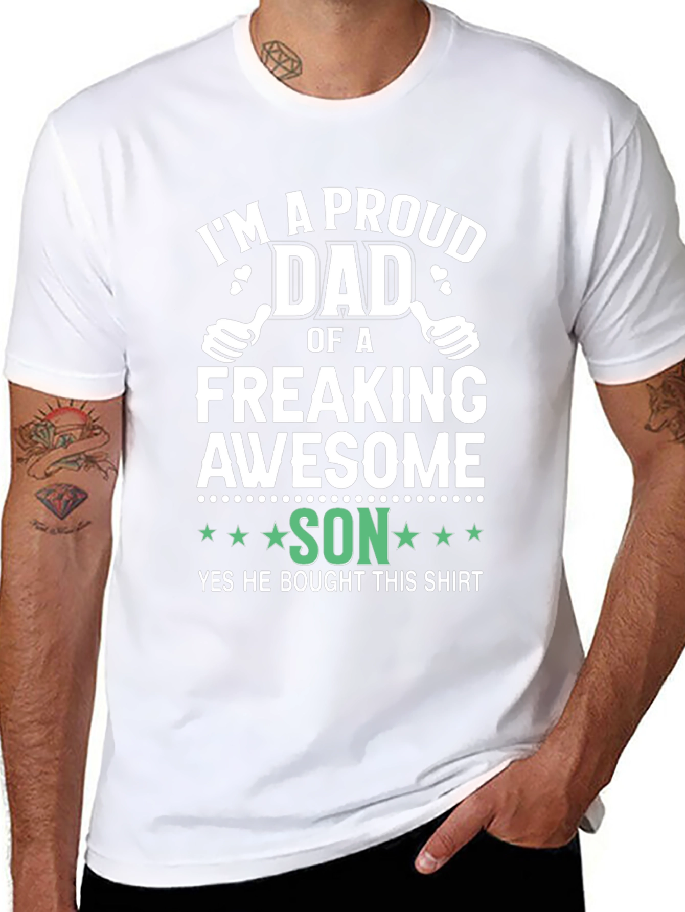 Proud Dad Awesome Son Novelty Graphic Tee