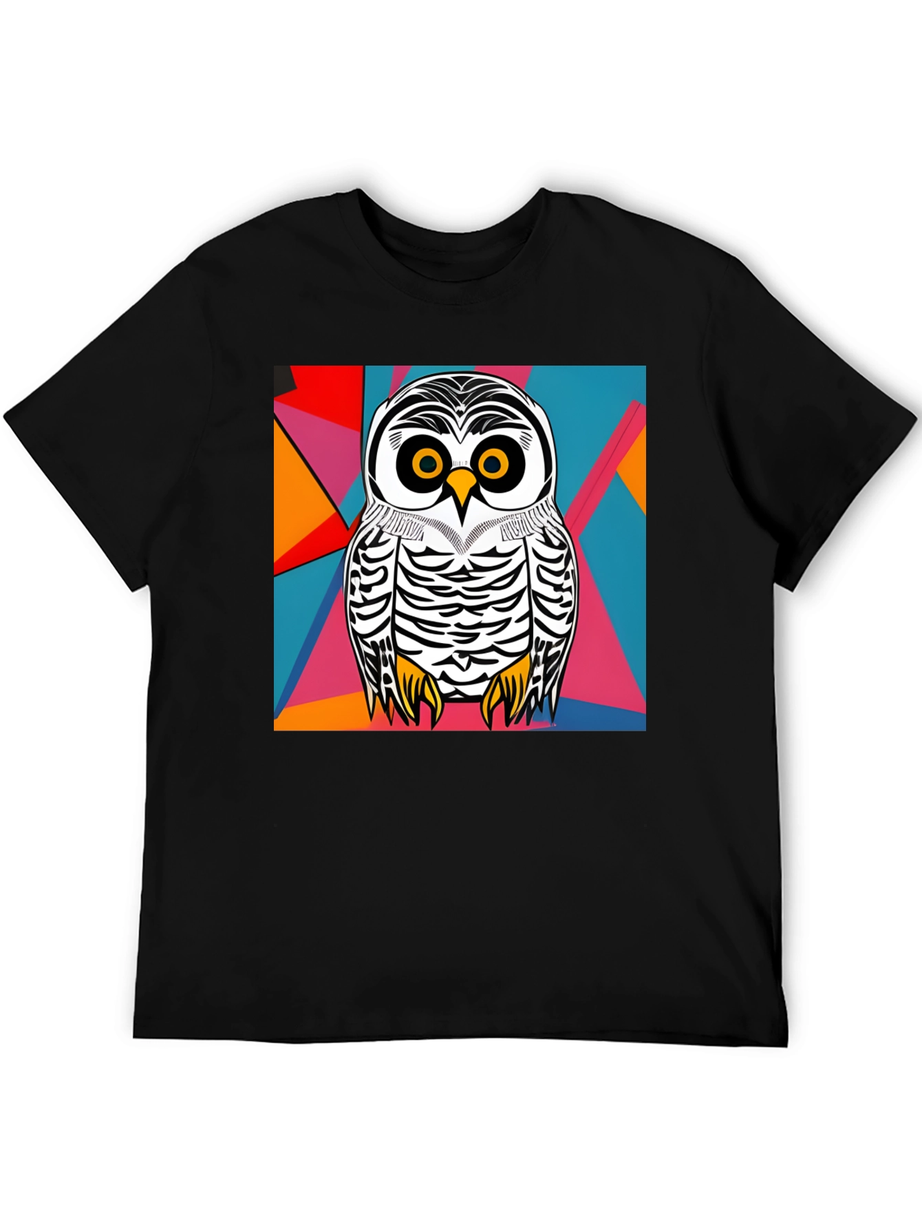 Owl Graphic T-Shirt - Abstract Geometric Design