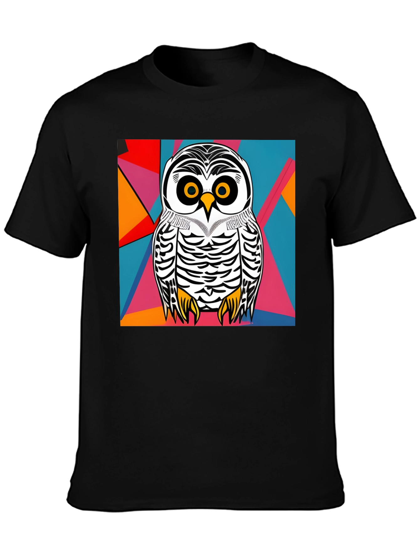 Owl Graphic T-Shirt - Abstract Geometric Design