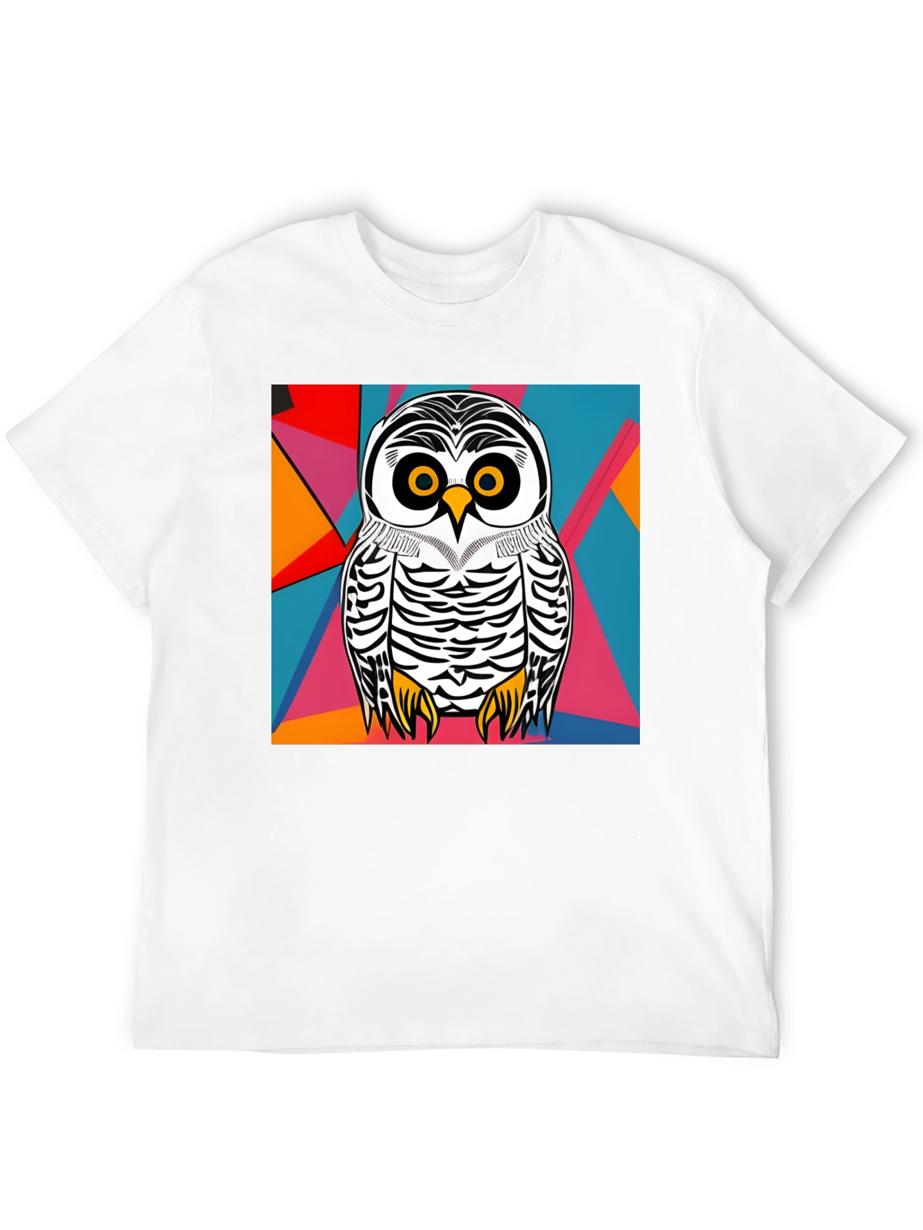 Owl Graphic T-Shirt - Abstract Geometric Design