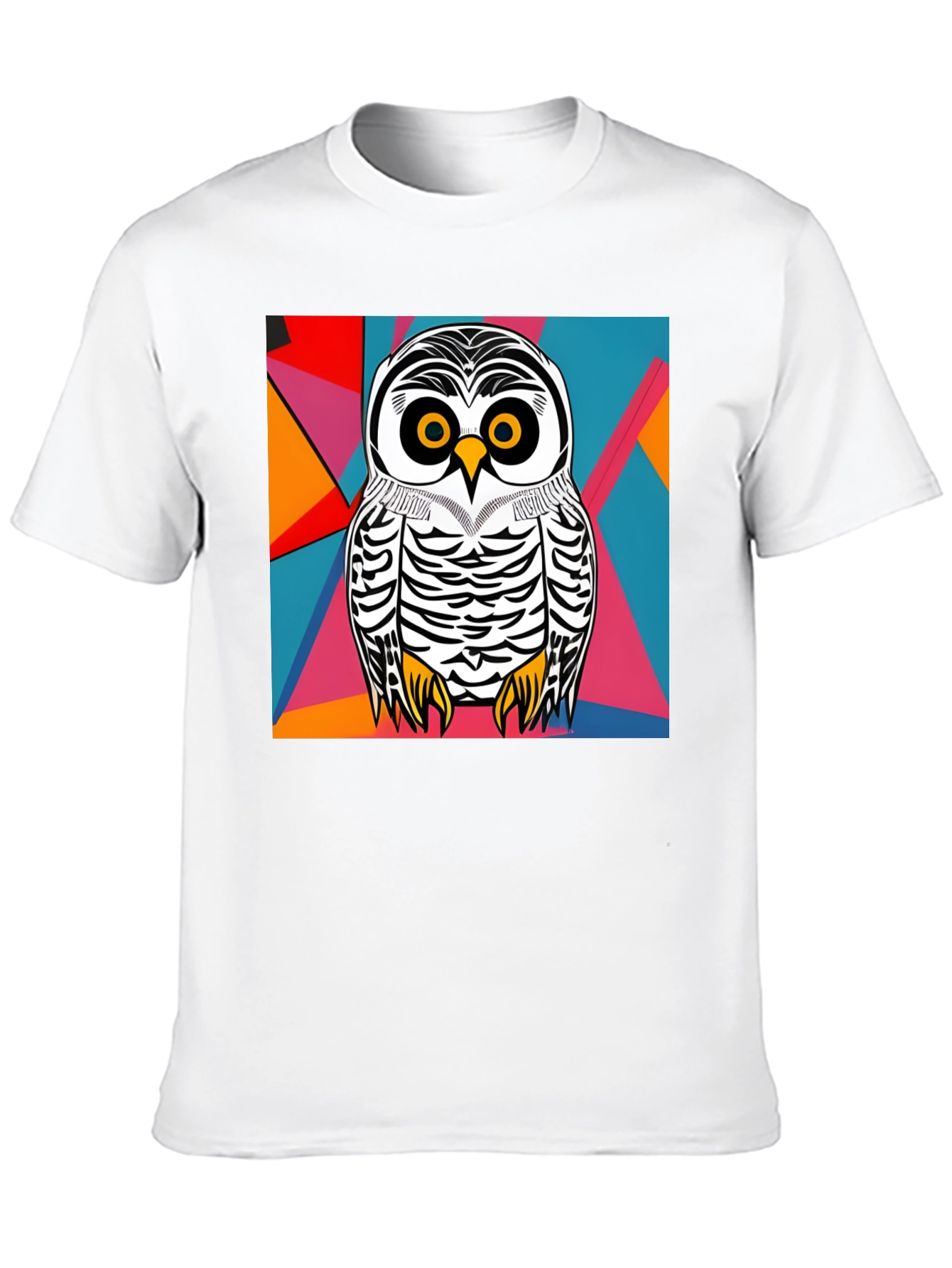 Owl Graphic T-Shirt - Abstract Geometric Design
