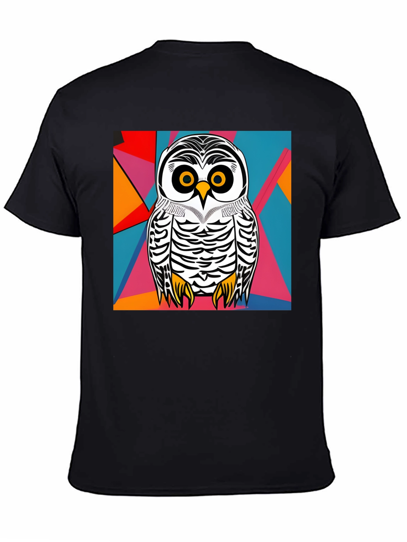 Owl Graphic T-Shirt - Abstract Geometric Design