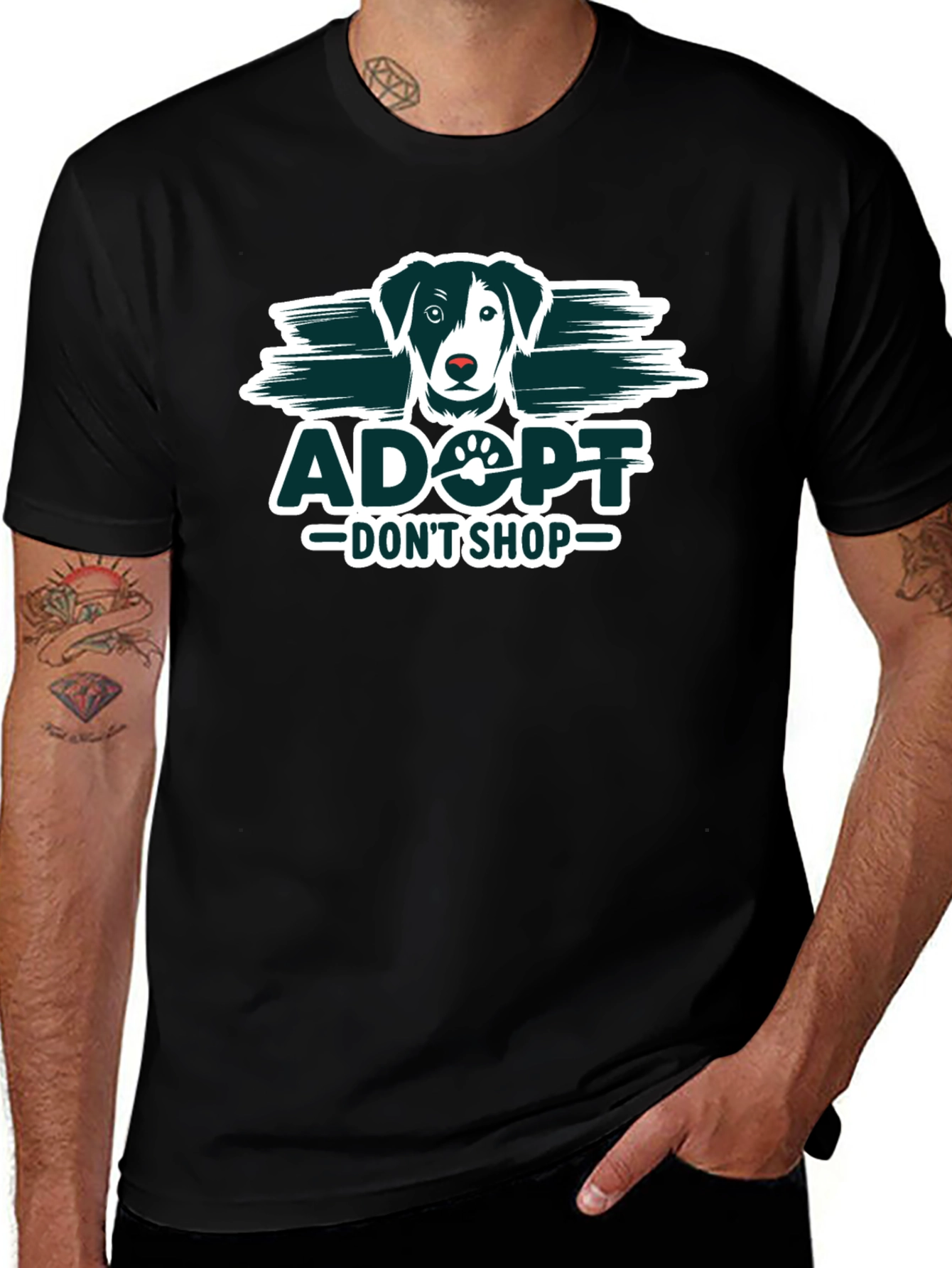 Adopt Dont Shop Black T-Shirt