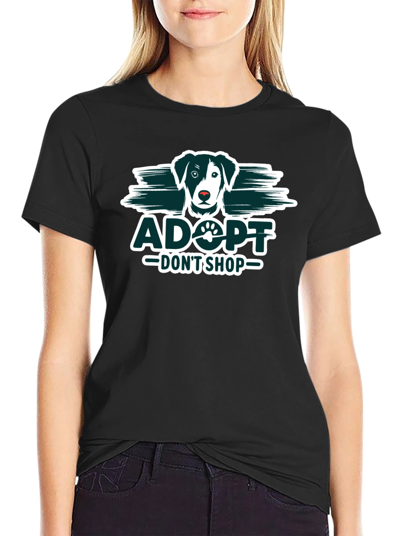 Adopt Dont Shop Black T-Shirt