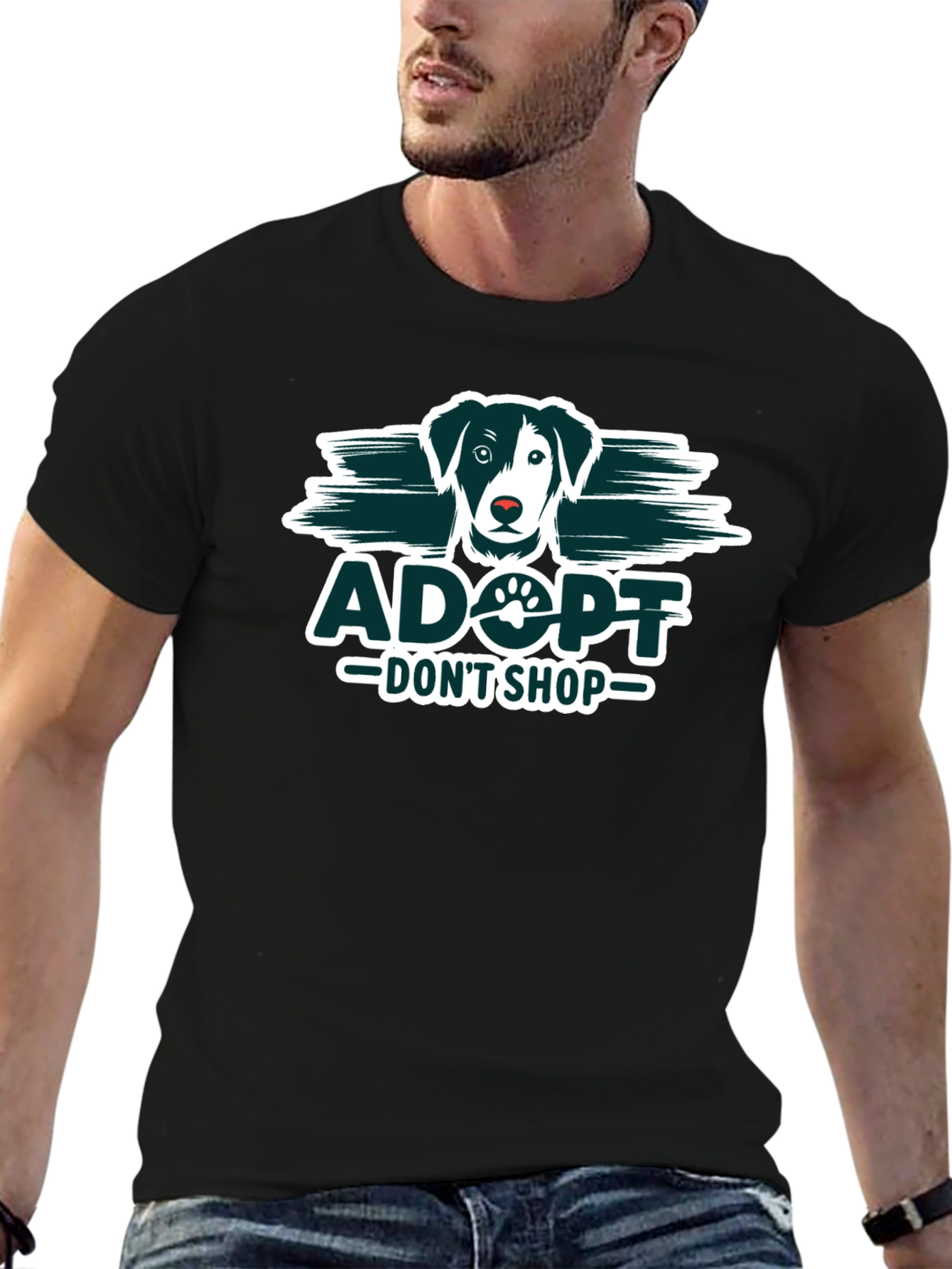 Adopt Dont Shop Black T-Shirt