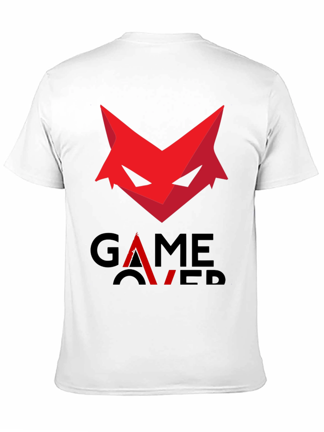 Game Over T-Shirt - Red Fox Design Black Cotton
