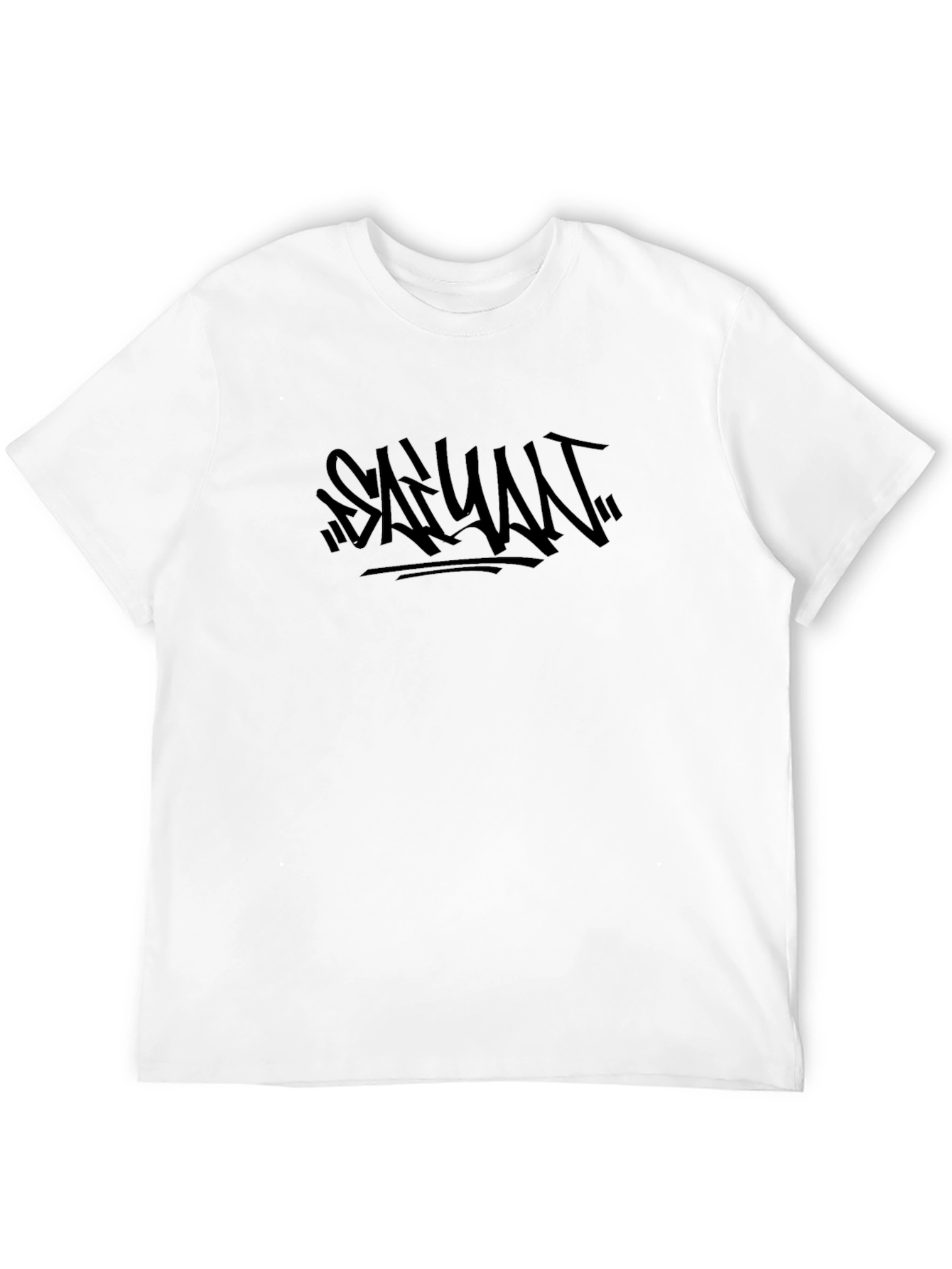 SAYWHAT Graffiti Style Black T-Shirt