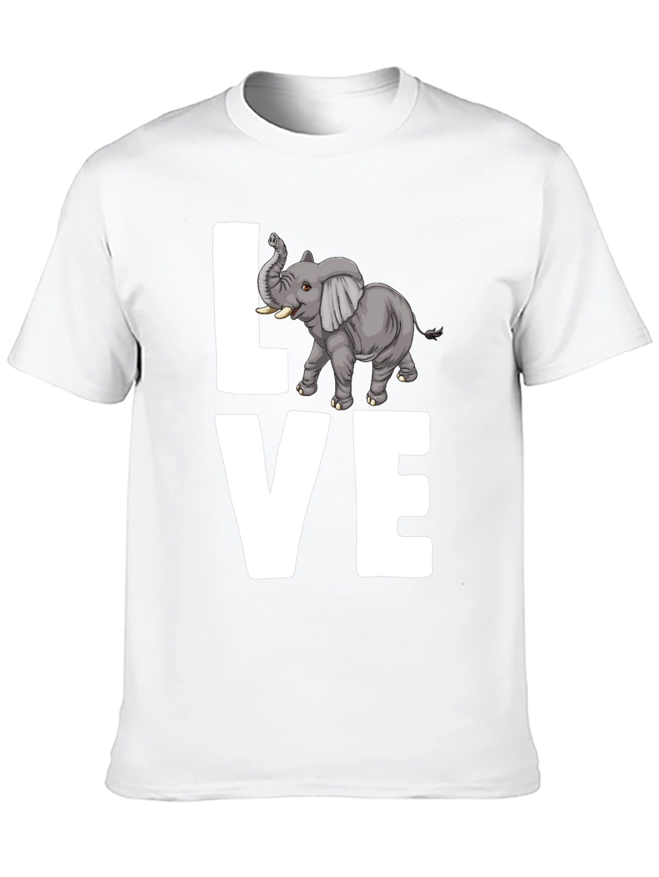 Elephant LOVE Graphic Tee - Mens Black Cotton T-Shirt