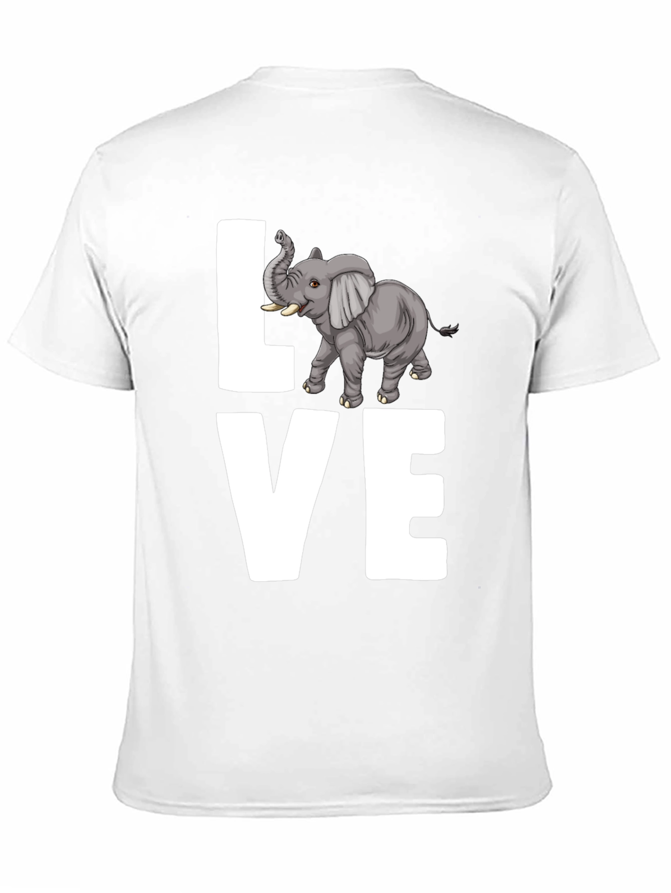 Elephant LOVE Graphic Tee - Mens Black Cotton T-Shirt