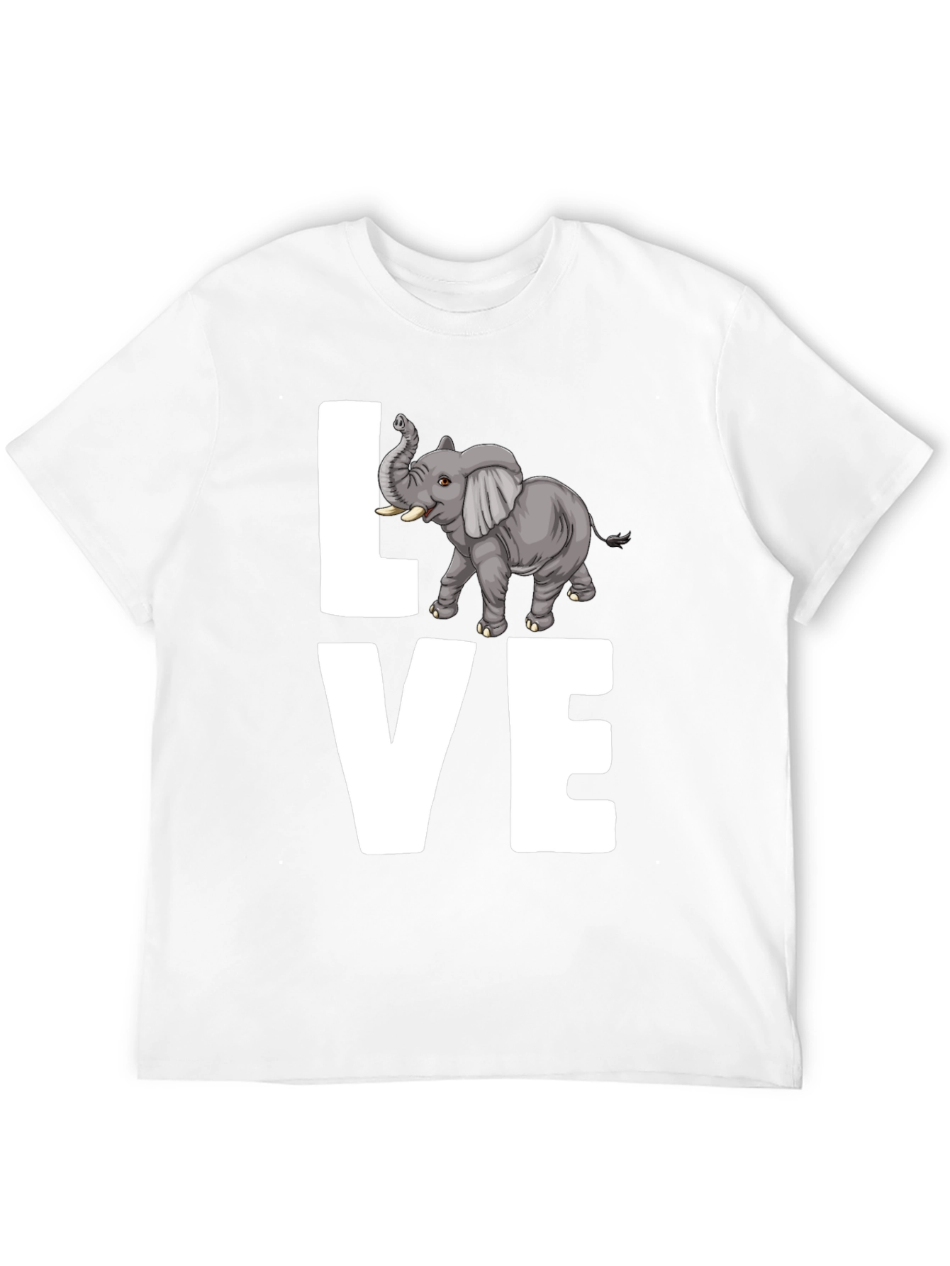 Elephant LOVE Graphic Tee - Mens Black Cotton T-Shirt
