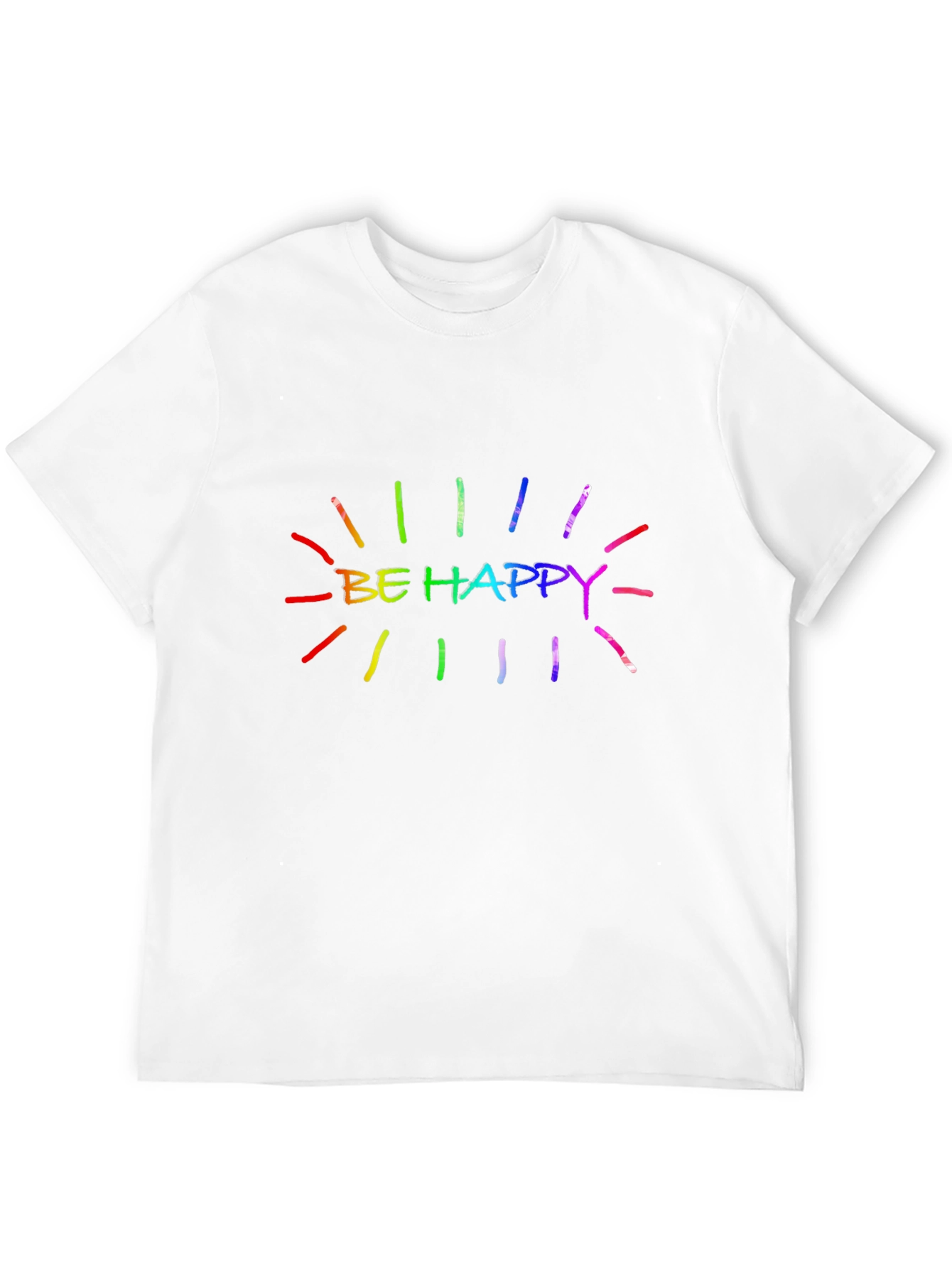 Be Happy Rainbow Graphic T-Shirt