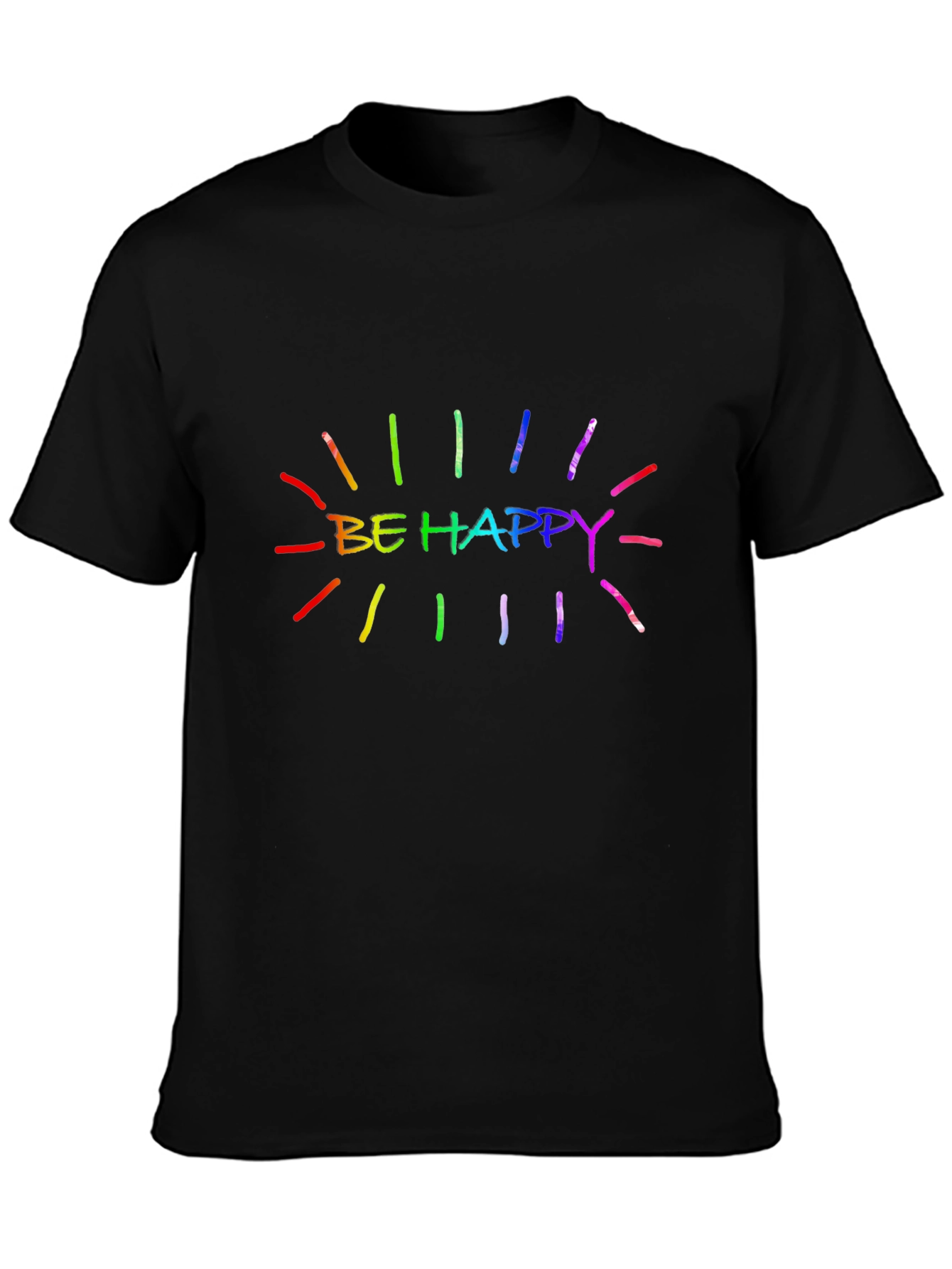 Be Happy Rainbow Graphic T-Shirt