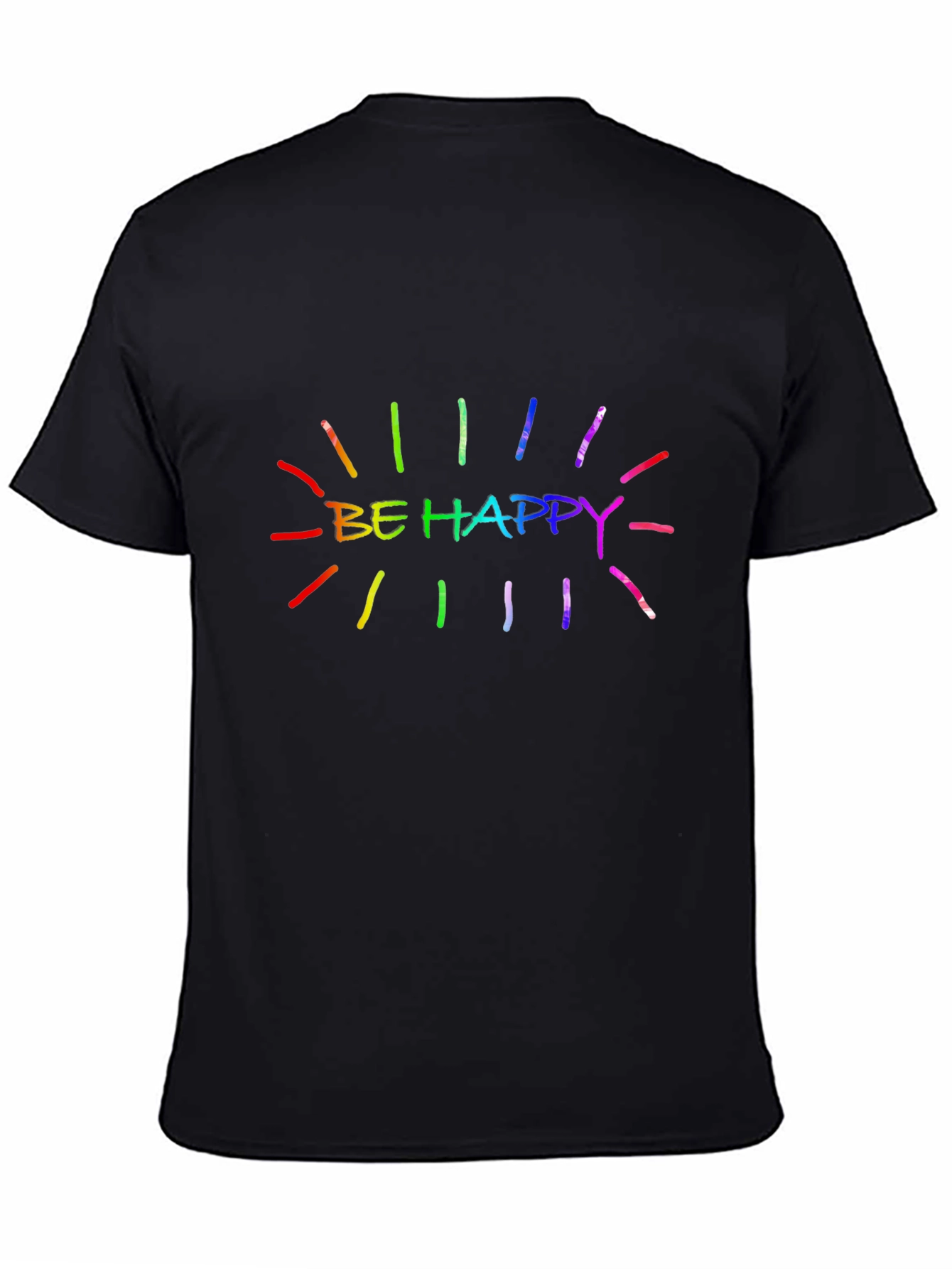 Be Happy Rainbow Graphic T-Shirt