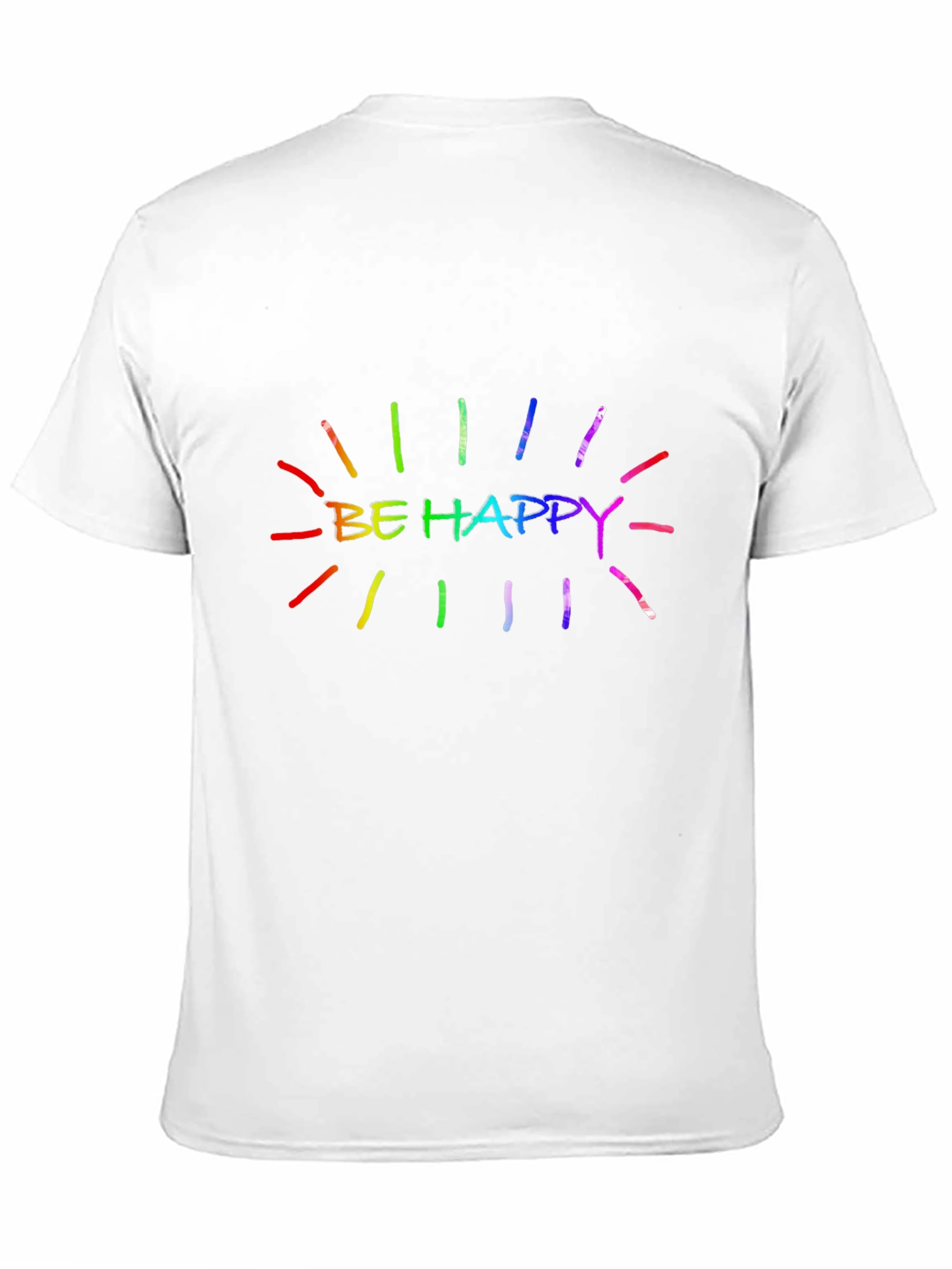 Be Happy Rainbow Graphic T-Shirt