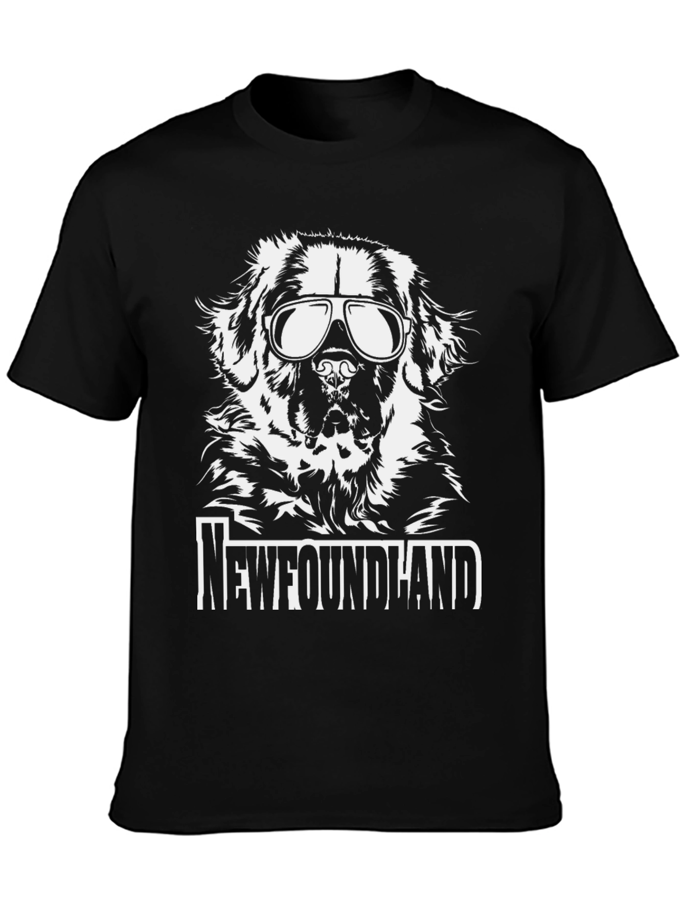 Newfoundland Dog Sunglasses Graphic Tee