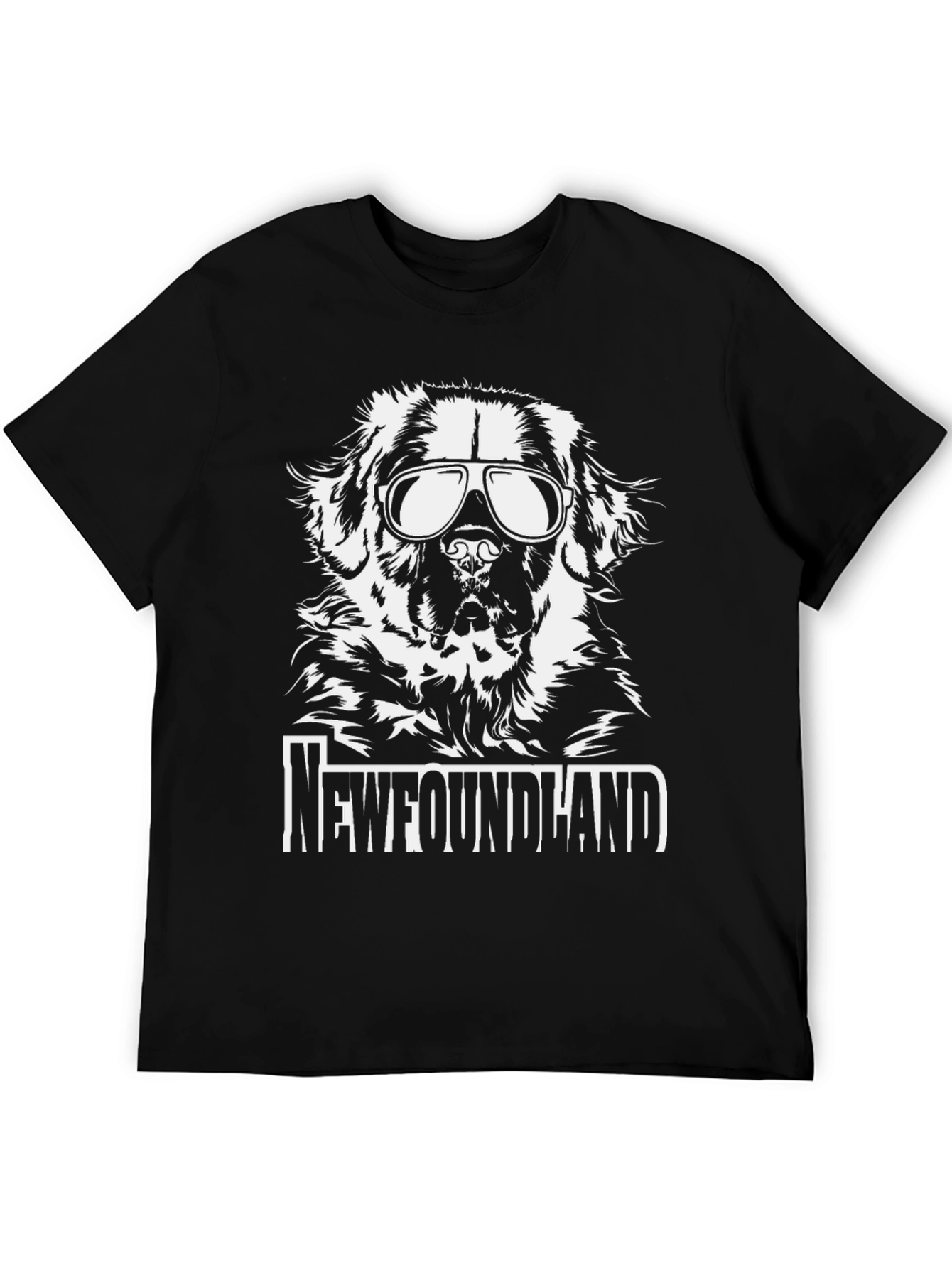 Newfoundland Dog Sunglasses Graphic Tee
