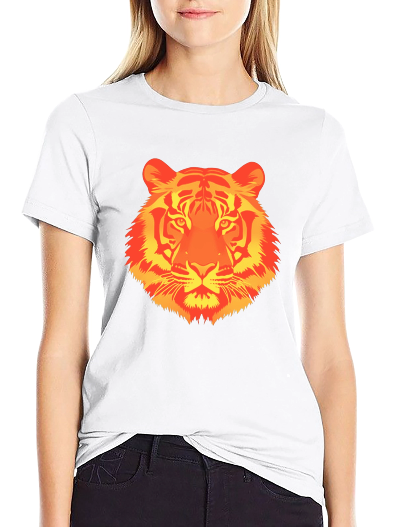 Fiery Tiger Graphic T-Shirt - Bold Animal Print Tee