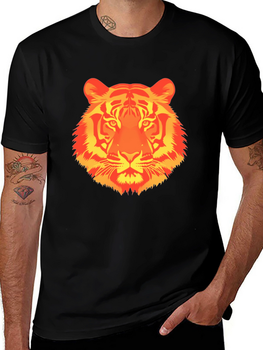 Fiery Tiger Graphic T-Shirt - Bold Animal Print Tee