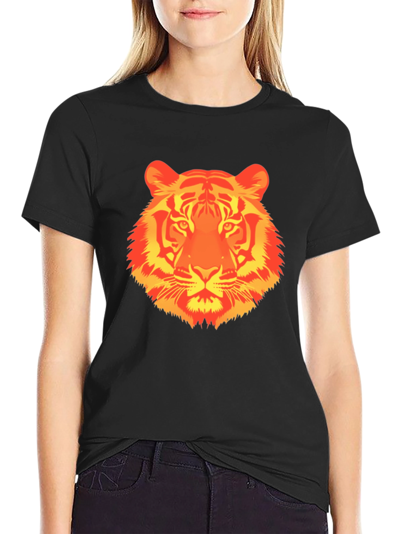 Fiery Tiger Graphic T-Shirt - Bold Animal Print Tee