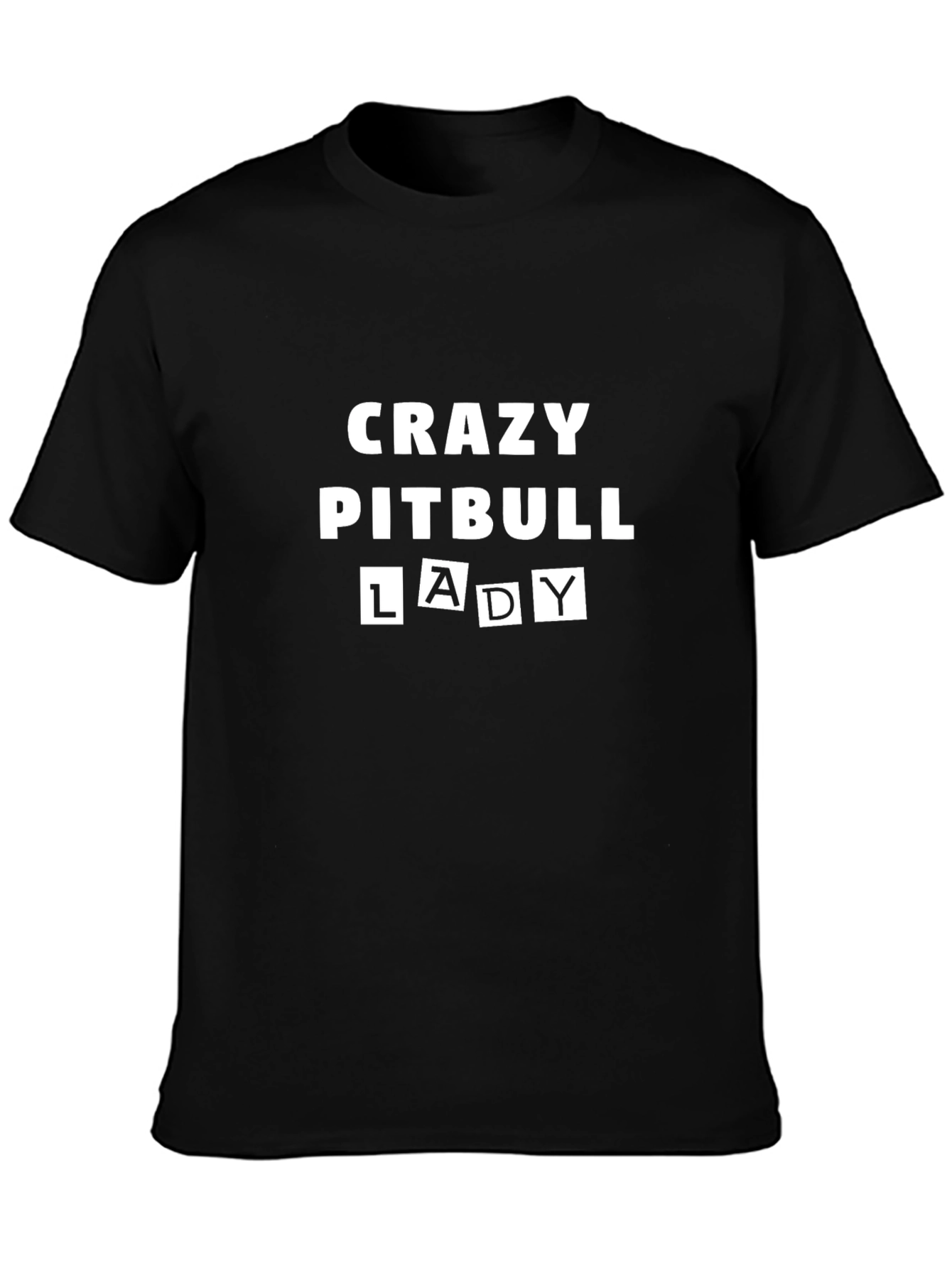 Crazy Pitbull Lady Graphic Tee - Black