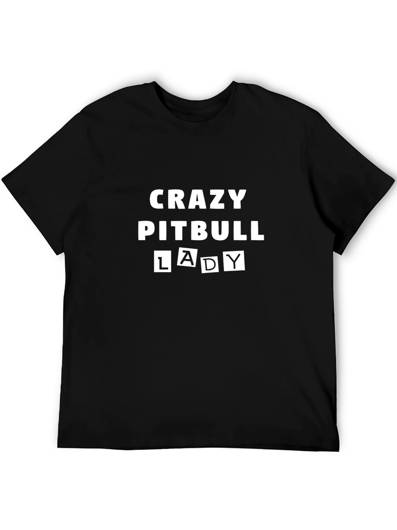 Crazy Pitbull Lady Graphic Tee - Black
