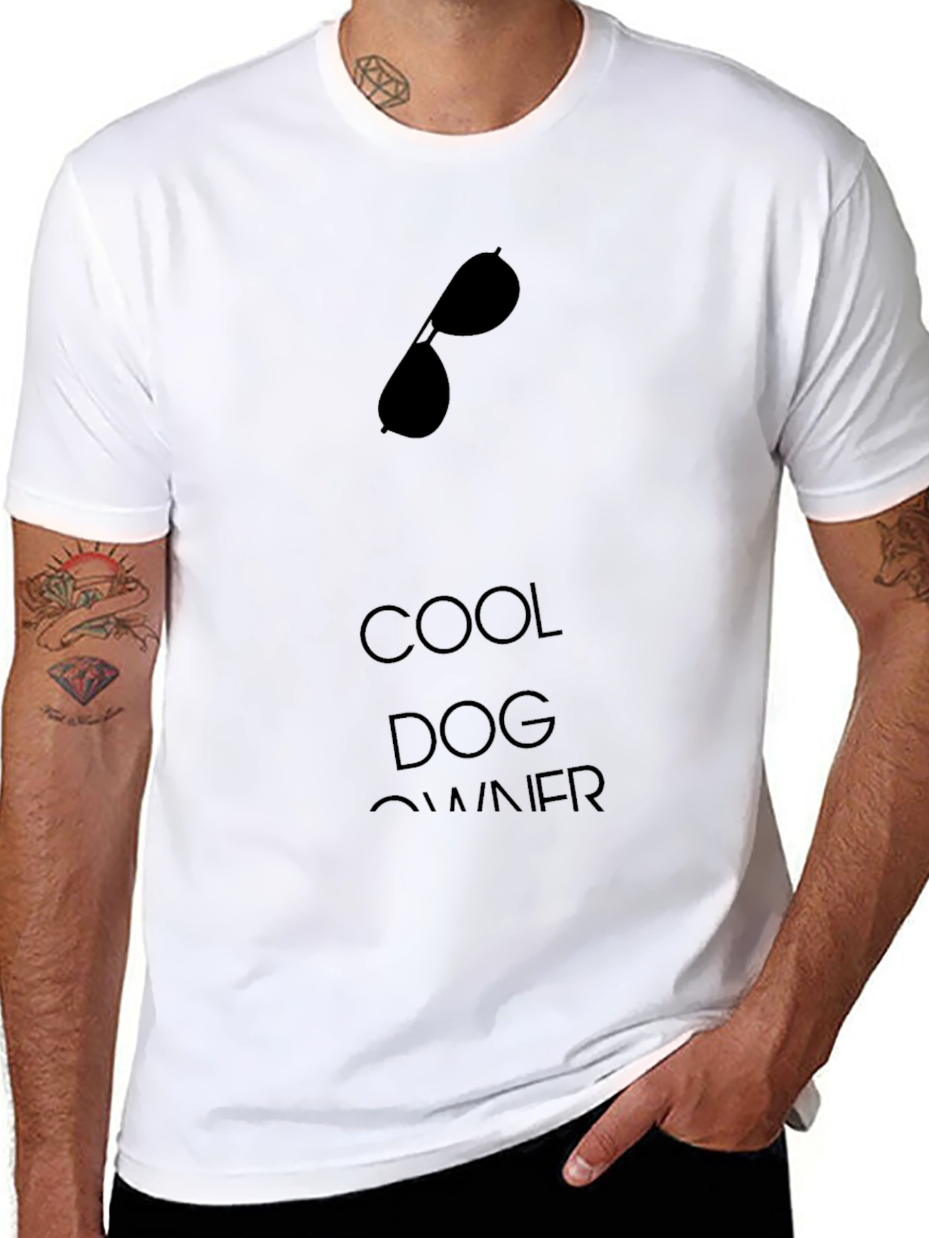 Cool Dog Owner Graphic Tee - Black Cotton