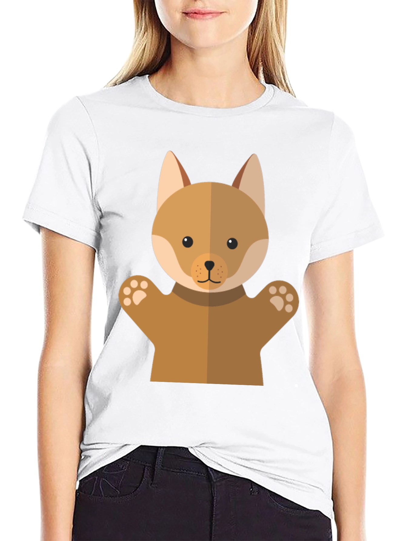 Cute Dog Puppet Graphic T-Shirt