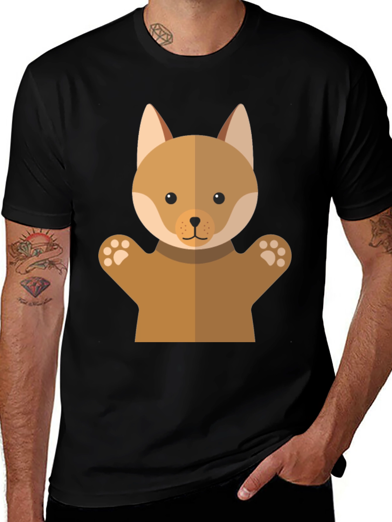 Cute Dog Puppet Graphic T-Shirt