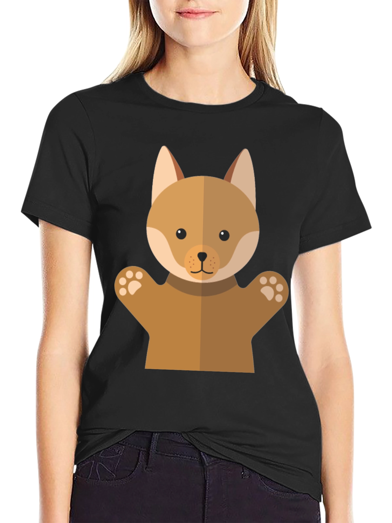 Cute Dog Puppet Graphic T-Shirt
