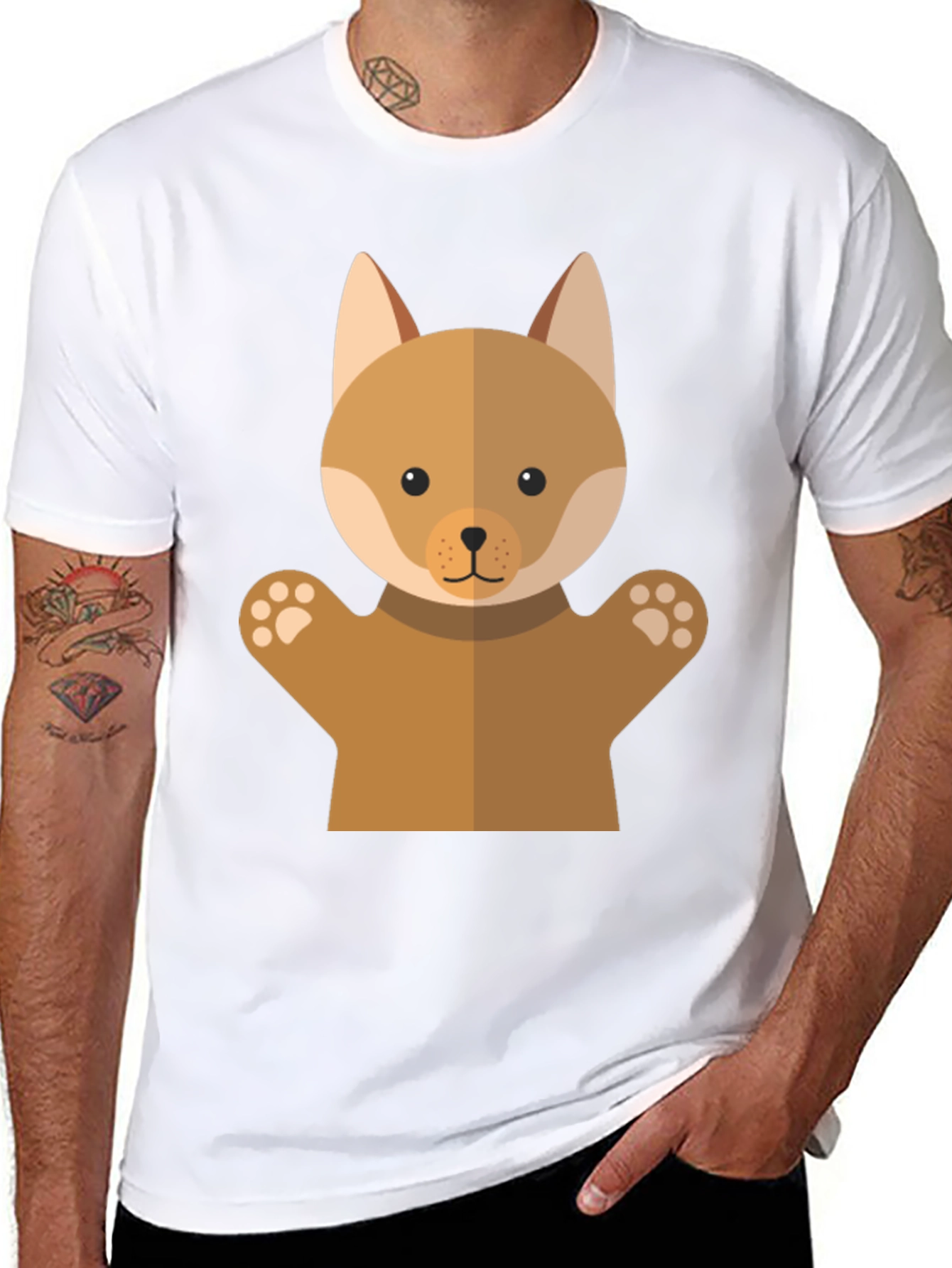 Cute Dog Puppet Graphic T-Shirt