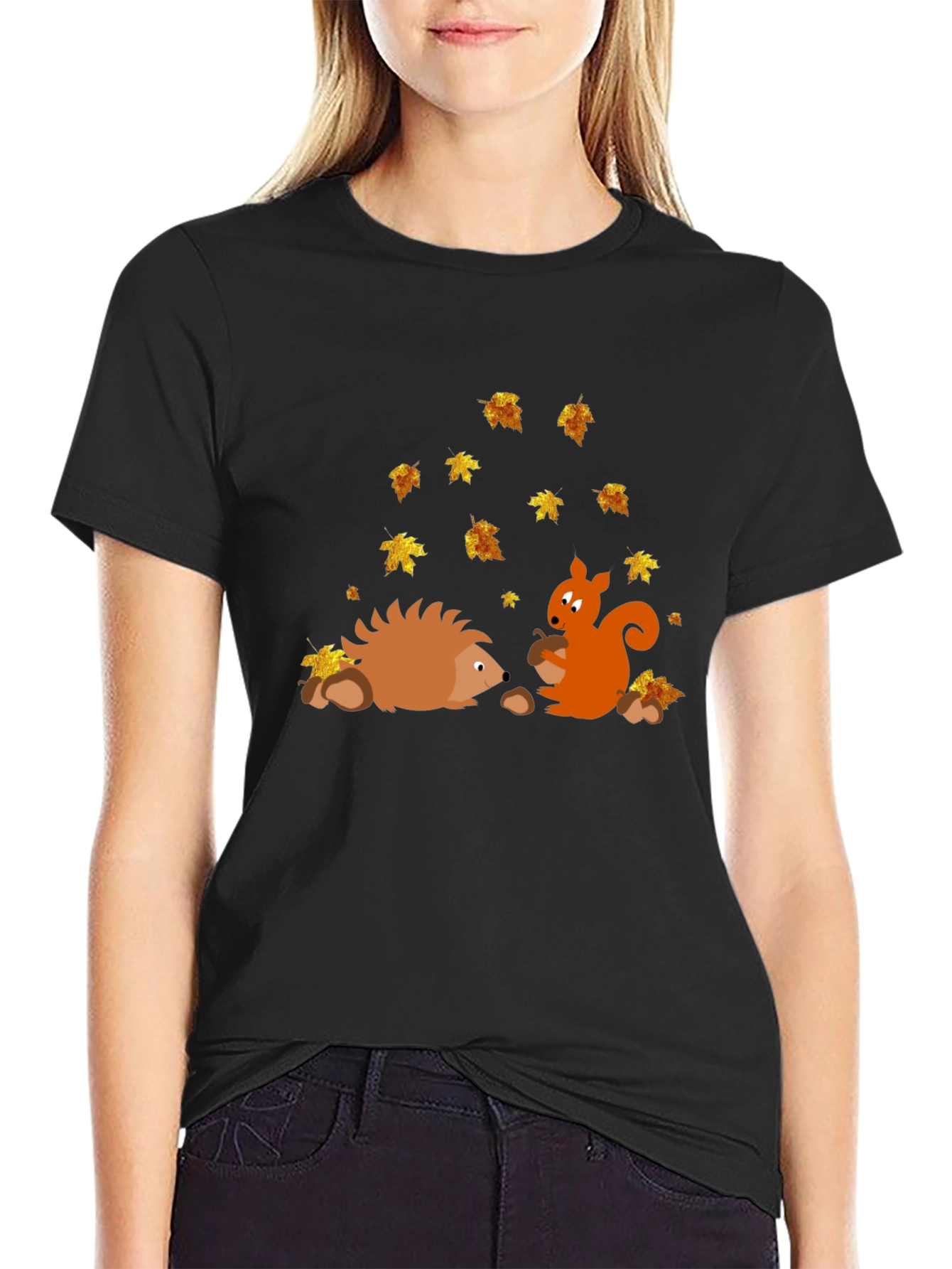 Autumn Friends Graphic Tee - Hedgehog & Squirrel