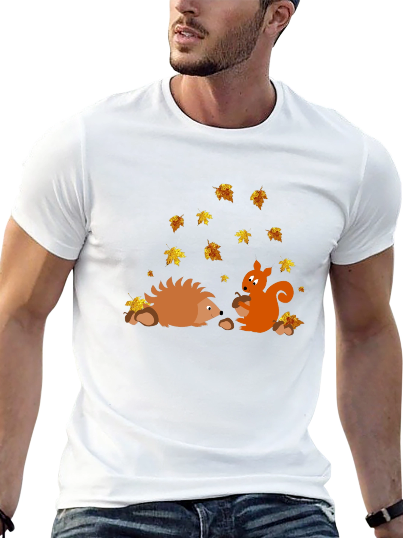 Autumn Friends Graphic Tee - Hedgehog & Squirrel