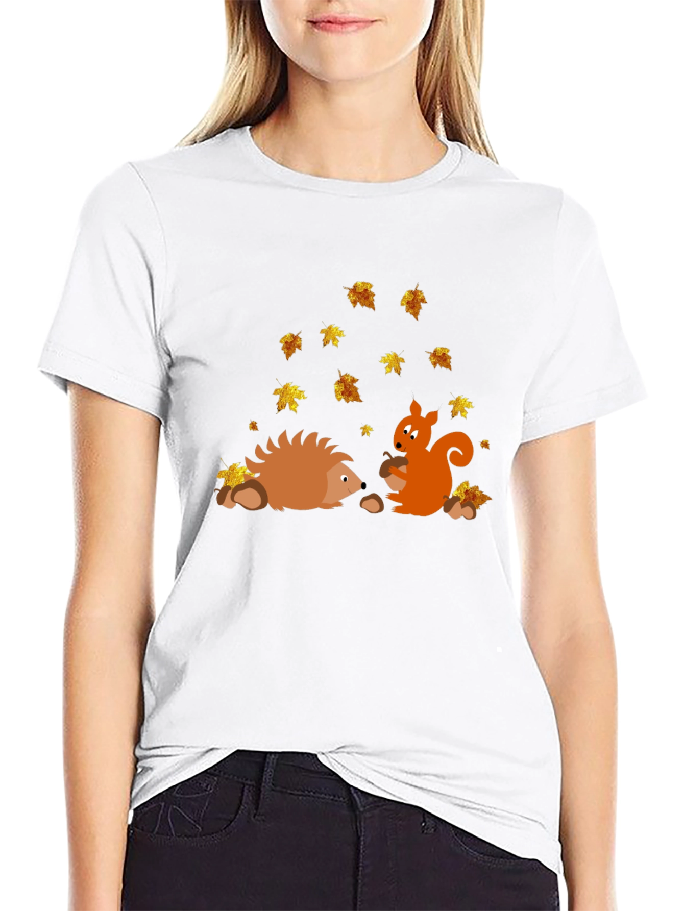 Autumn Friends Graphic Tee - Hedgehog & Squirrel
