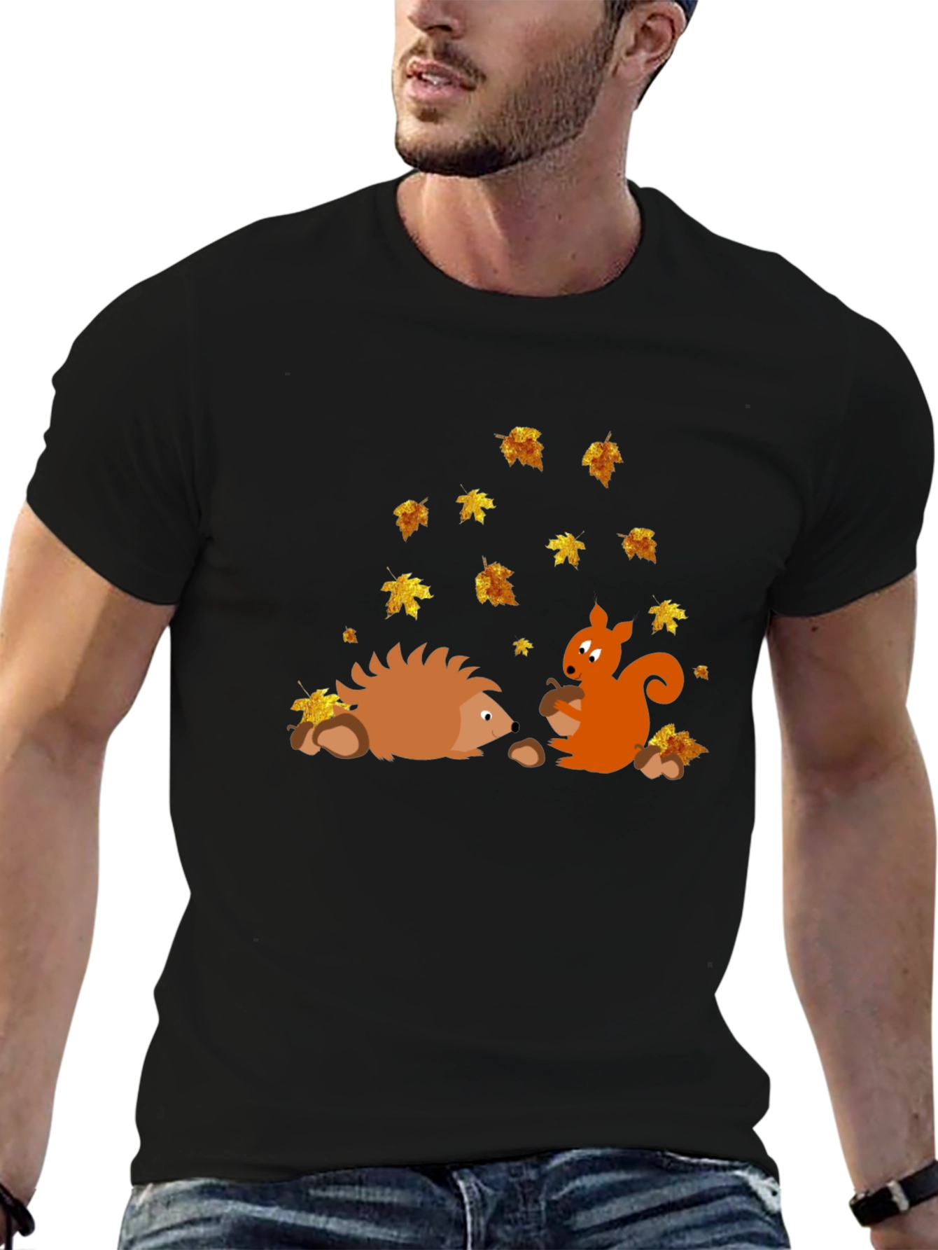 Autumn Friends Graphic Tee - Hedgehog & Squirrel