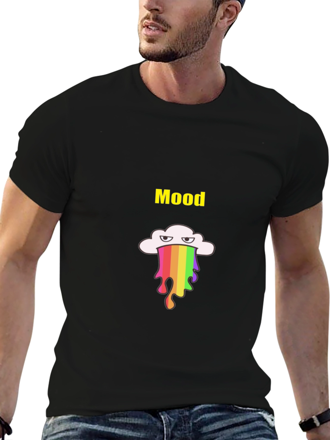 Mood Rainbow Drip T-Shirt - Black