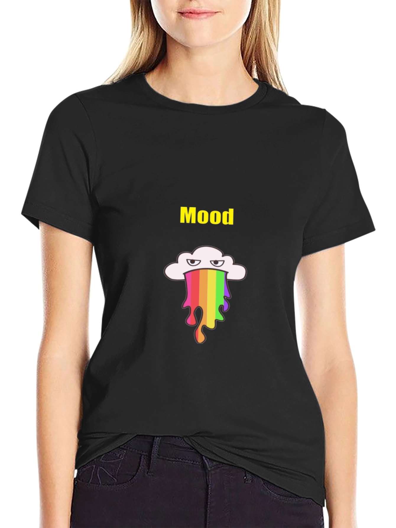 Mood Rainbow Drip T-Shirt - Black