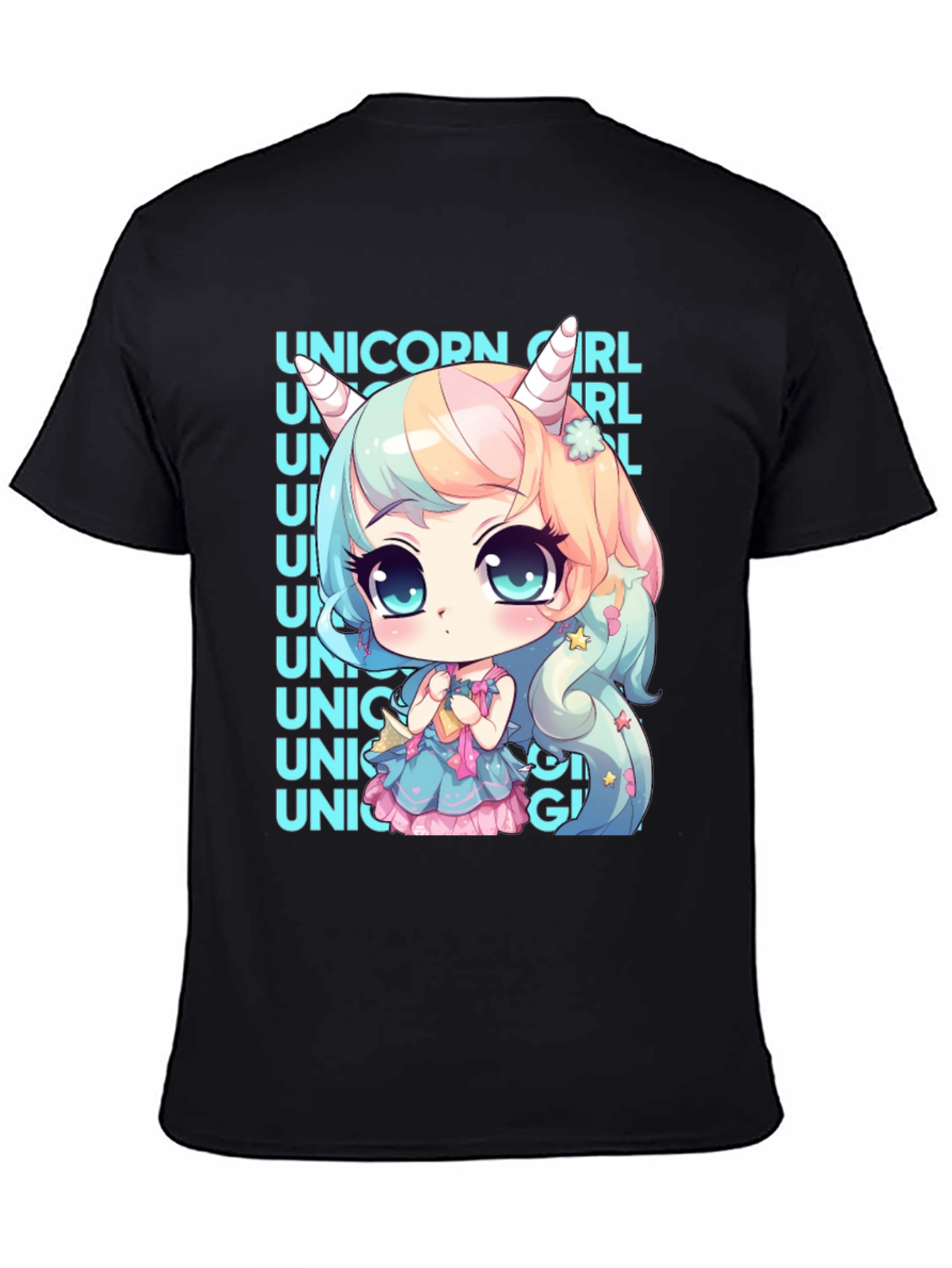 Unicorn Girl Anime Style Graphic Tee