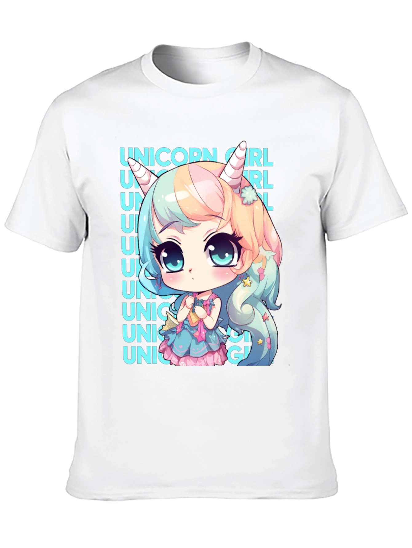 Unicorn Girl Anime Style Graphic Tee