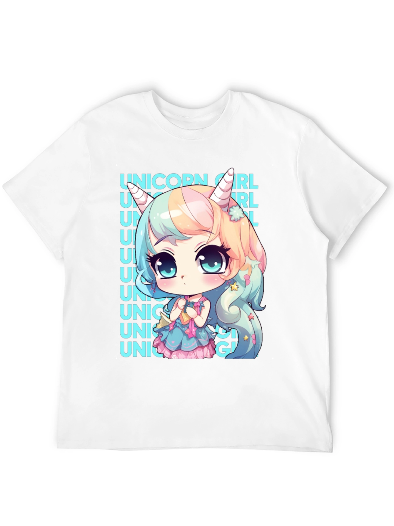 Unicorn Girl Anime Style Graphic Tee