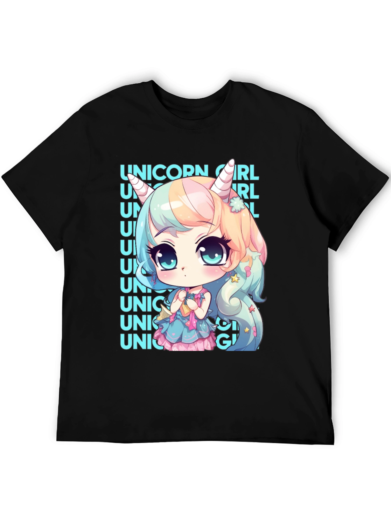 Unicorn Girl Anime Style Graphic Tee