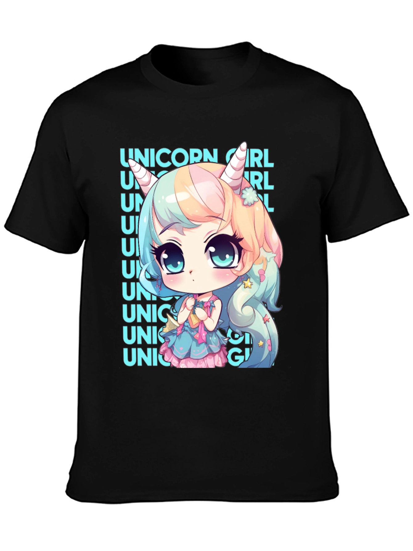 Unicorn Girl Anime Style Graphic Tee
