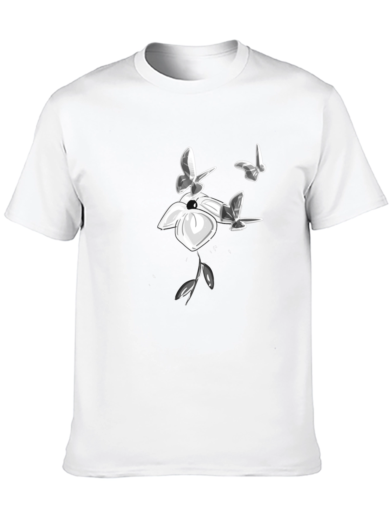 Flower and Butterfly Graphic Tee