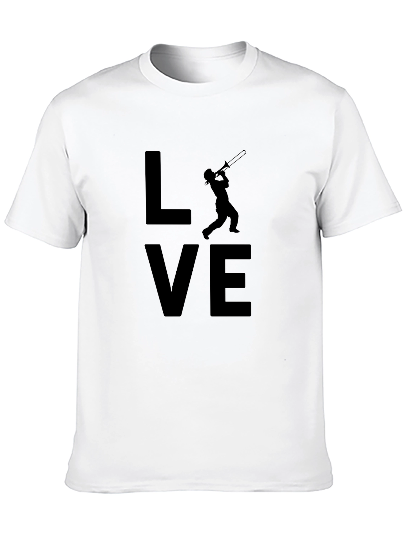 Love Trombone Black T-Shirt - Musician Gift