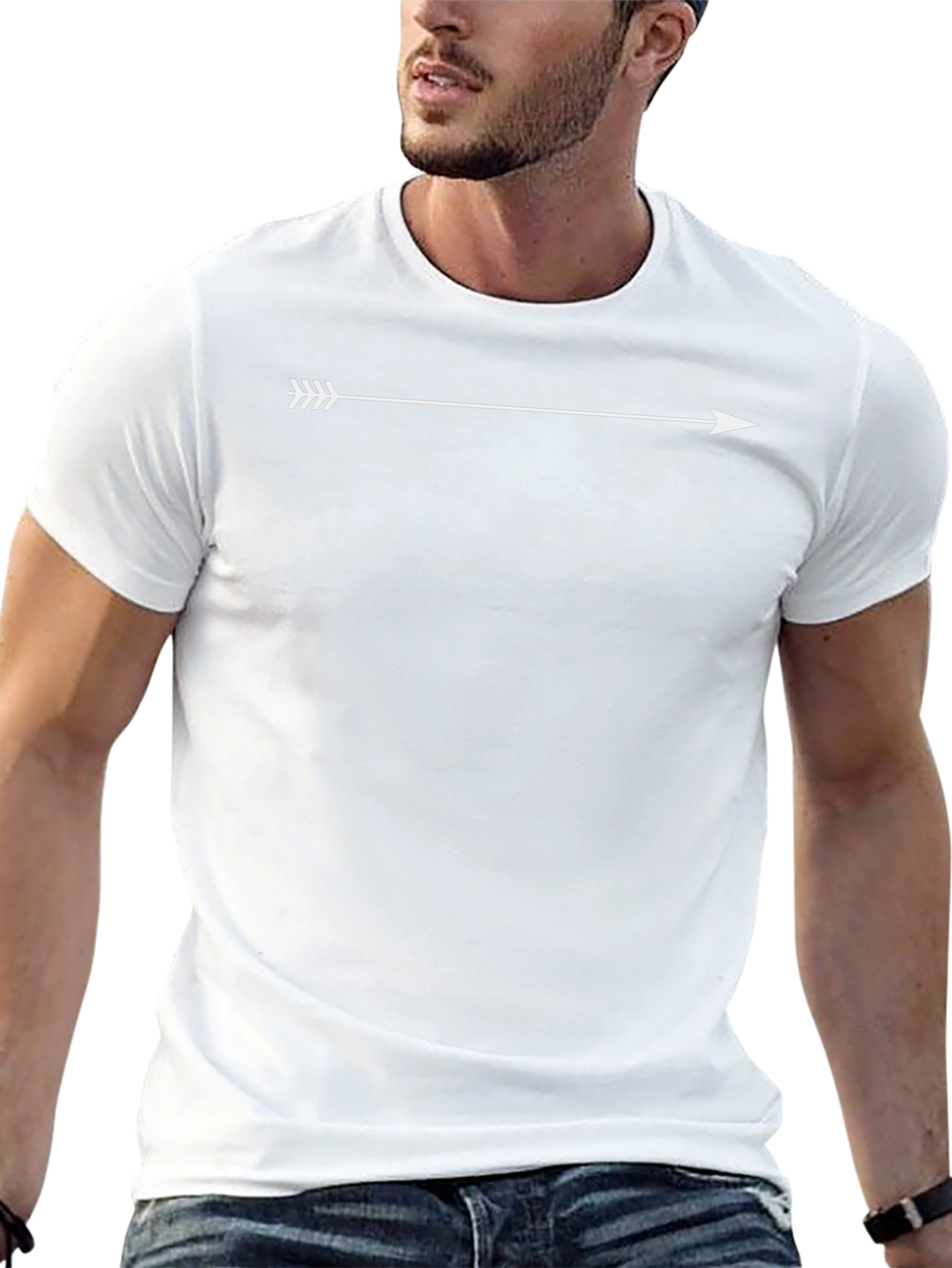 Arrow Graphic Print Black T-Shirt for Men
