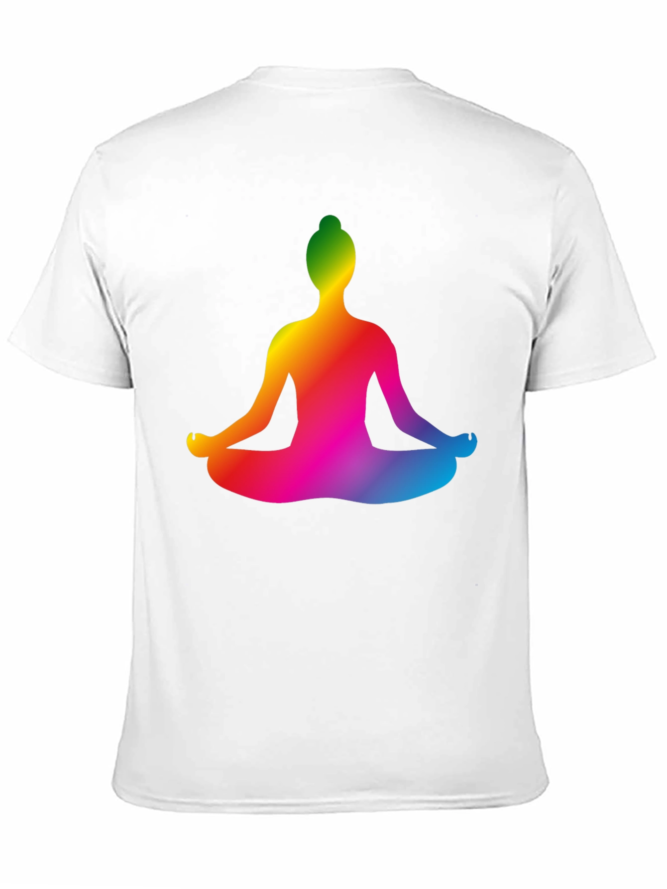Rainbow Yoga Pose Graphic Black T-Shirt
