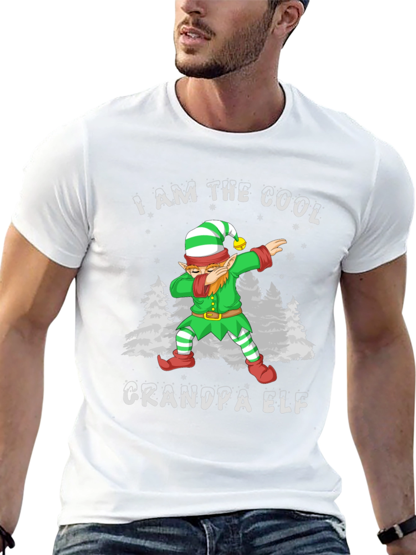 Cool Grandpa Elf T-Shirt - Holiday Festive Tee