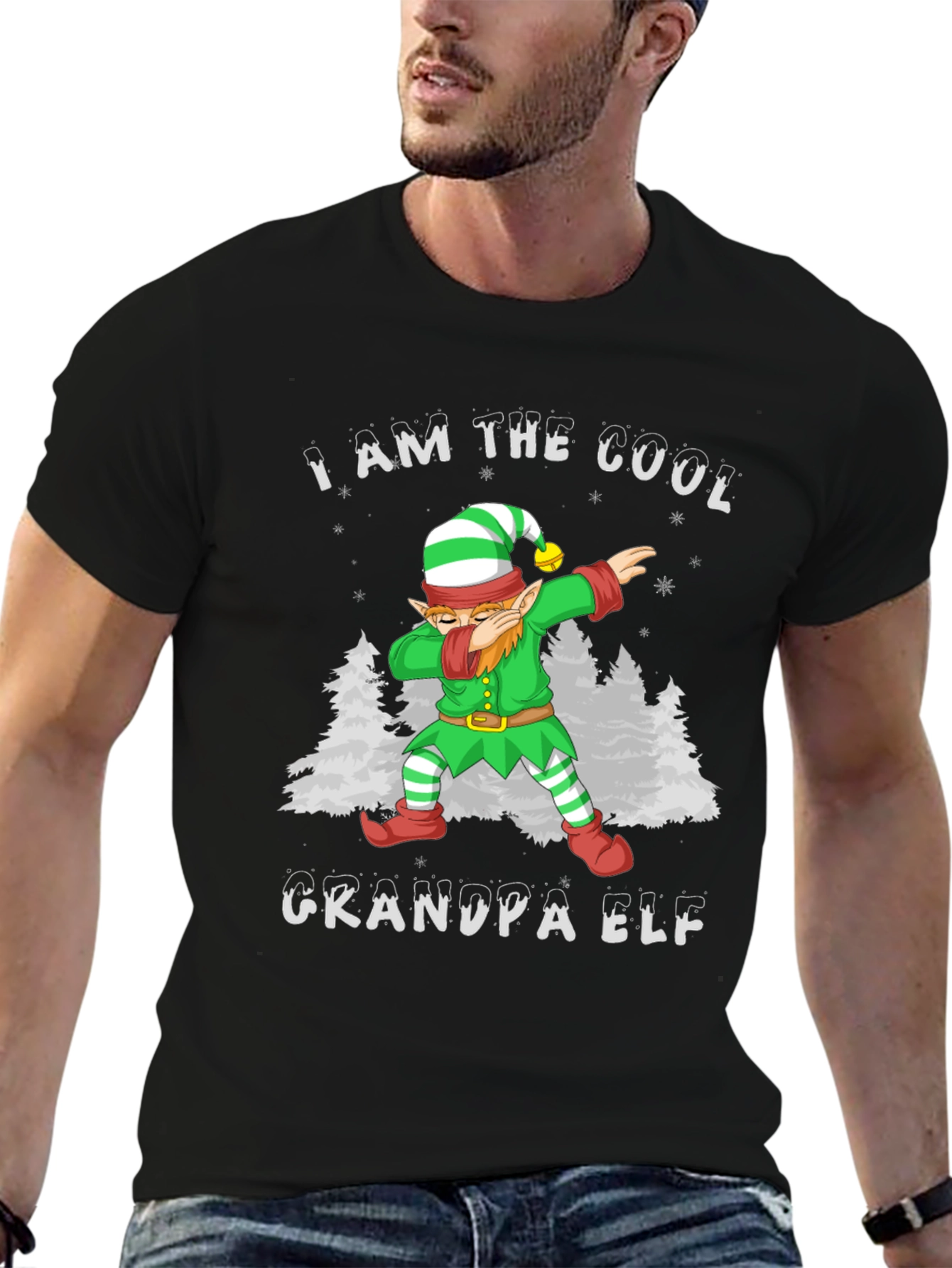 Cool Grandpa Elf T-Shirt - Holiday Festive Tee