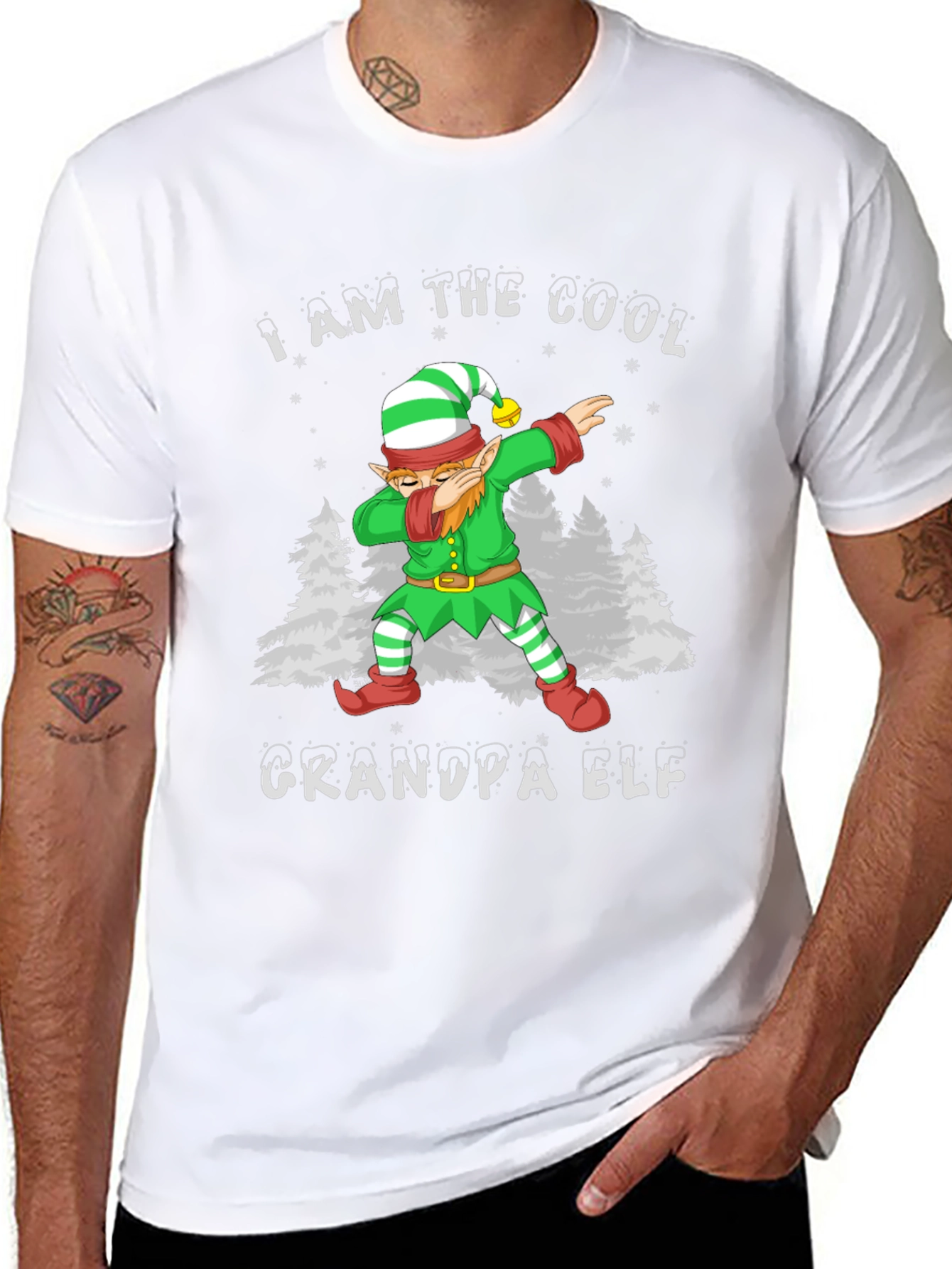Cool Grandpa Elf T-Shirt - Holiday Festive Tee