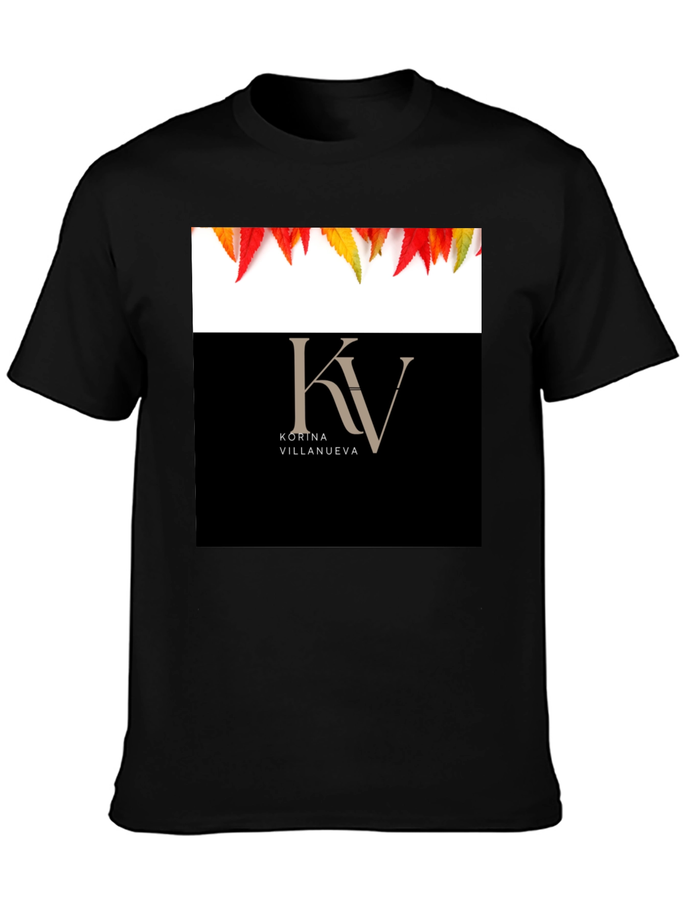 KV Kortna Villanueva Graphic Black T-Shirt